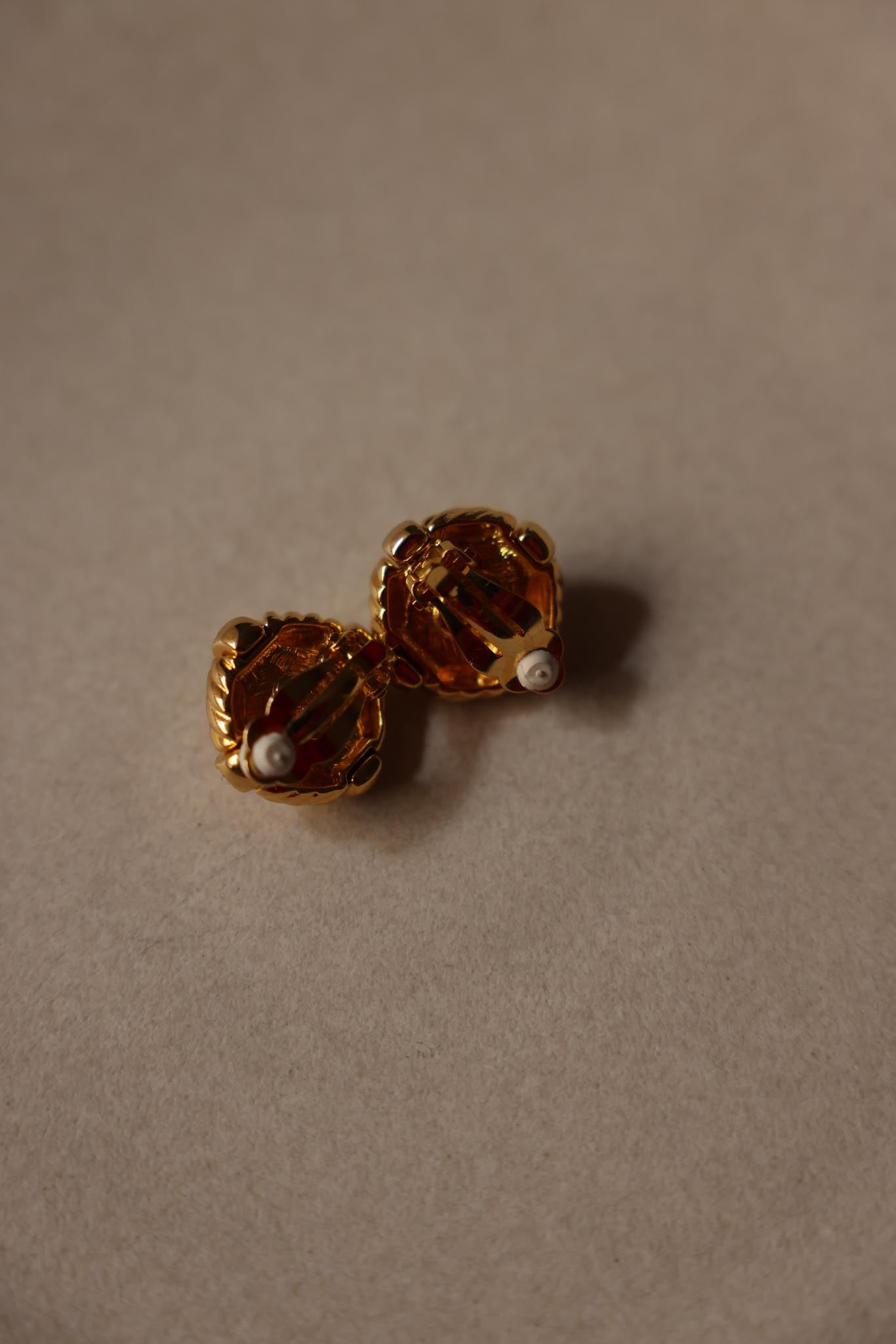 Joan Rivers Black & Gold Clip-On Earrings with Rhinestones|Vintage Baazaar 