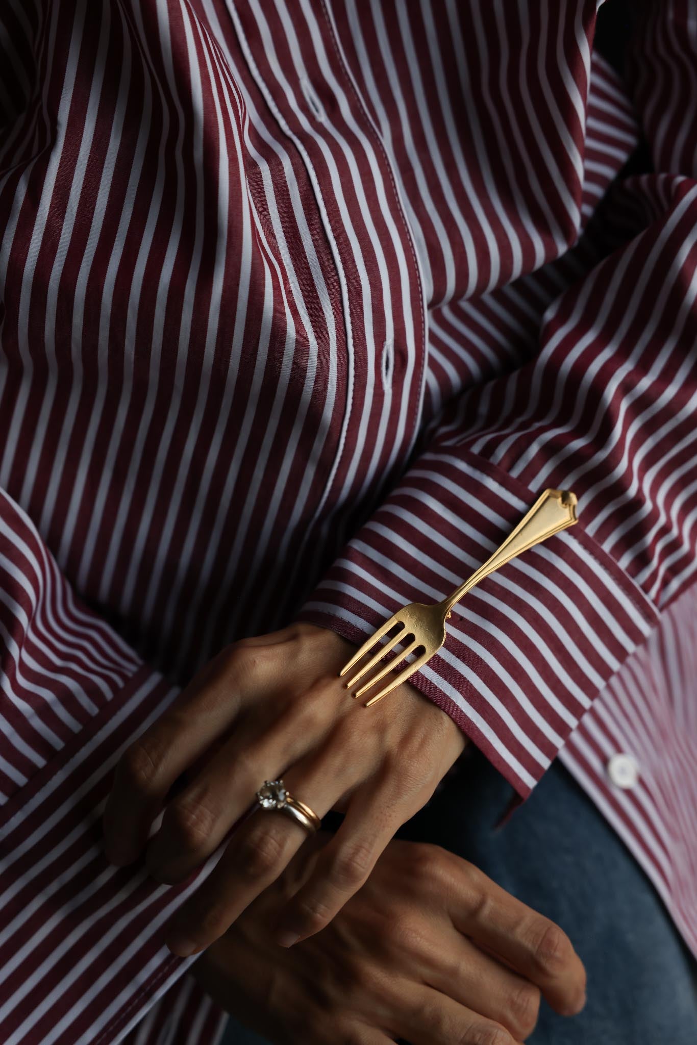Golden Fork Brooch