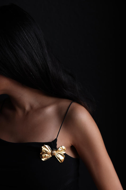 Golden Bow Brooch