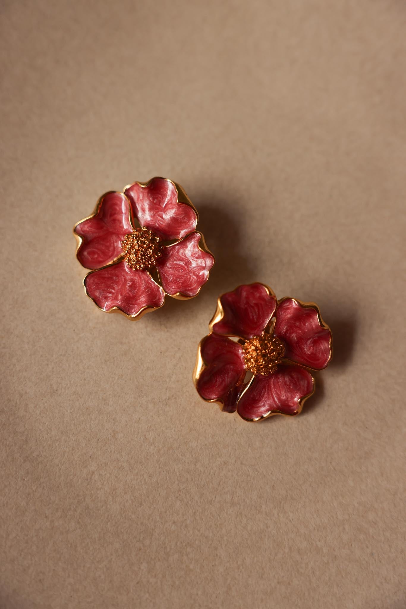 Blossom Blush Clip-On Earrings|Vintage Baazaar 