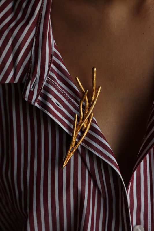 Golden Twig Brooch