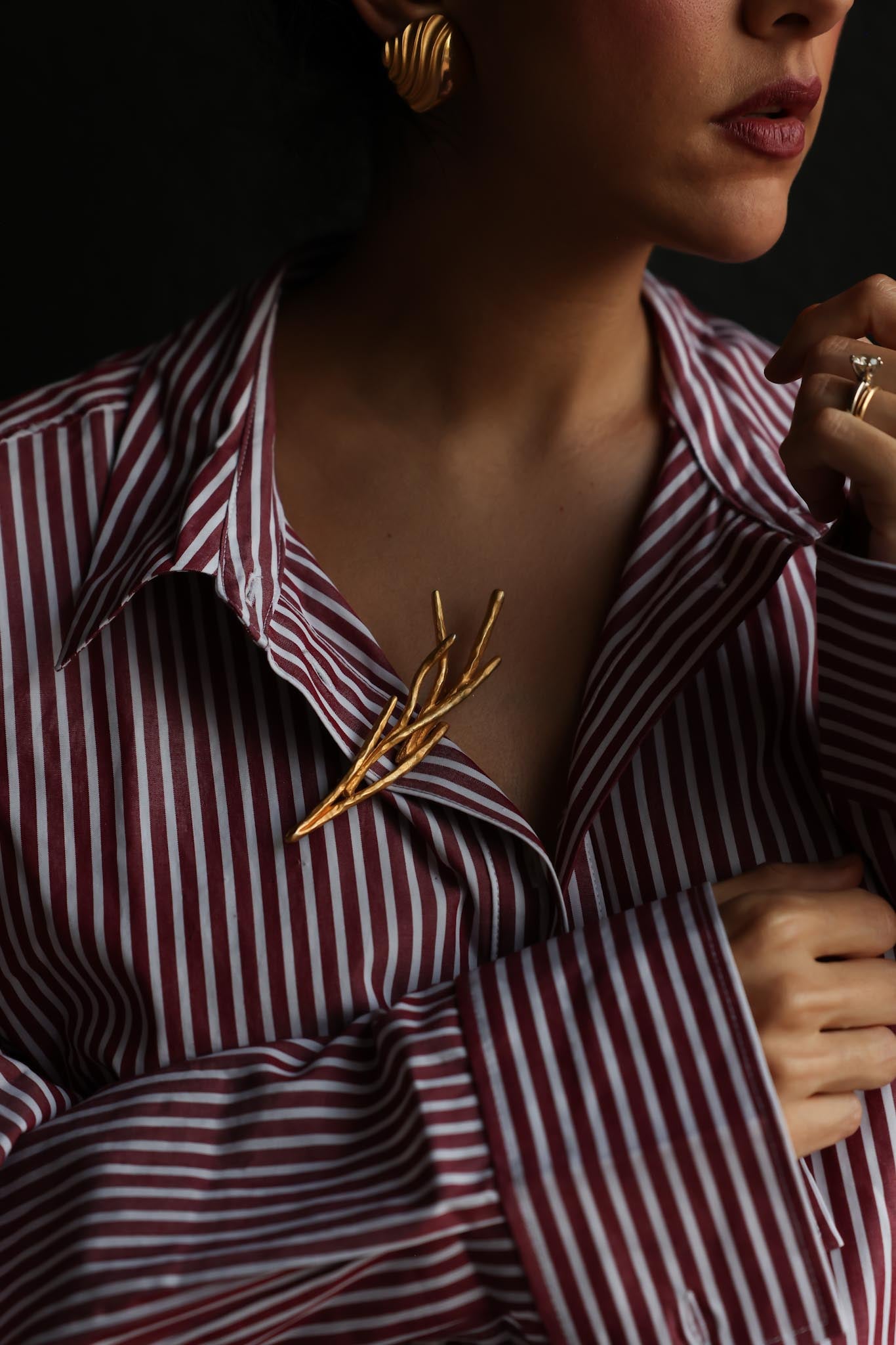 Golden Twig Brooch