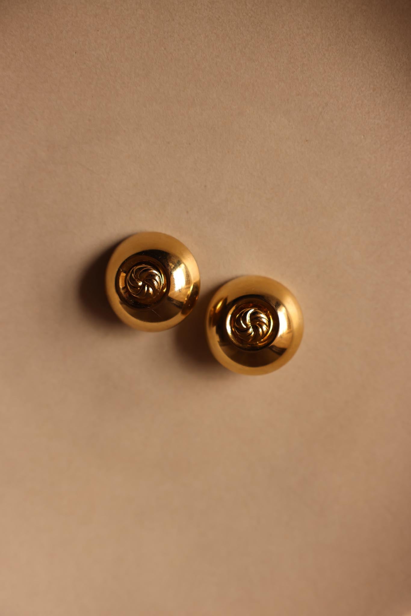 Round Gold Dome Clip-On Earrings