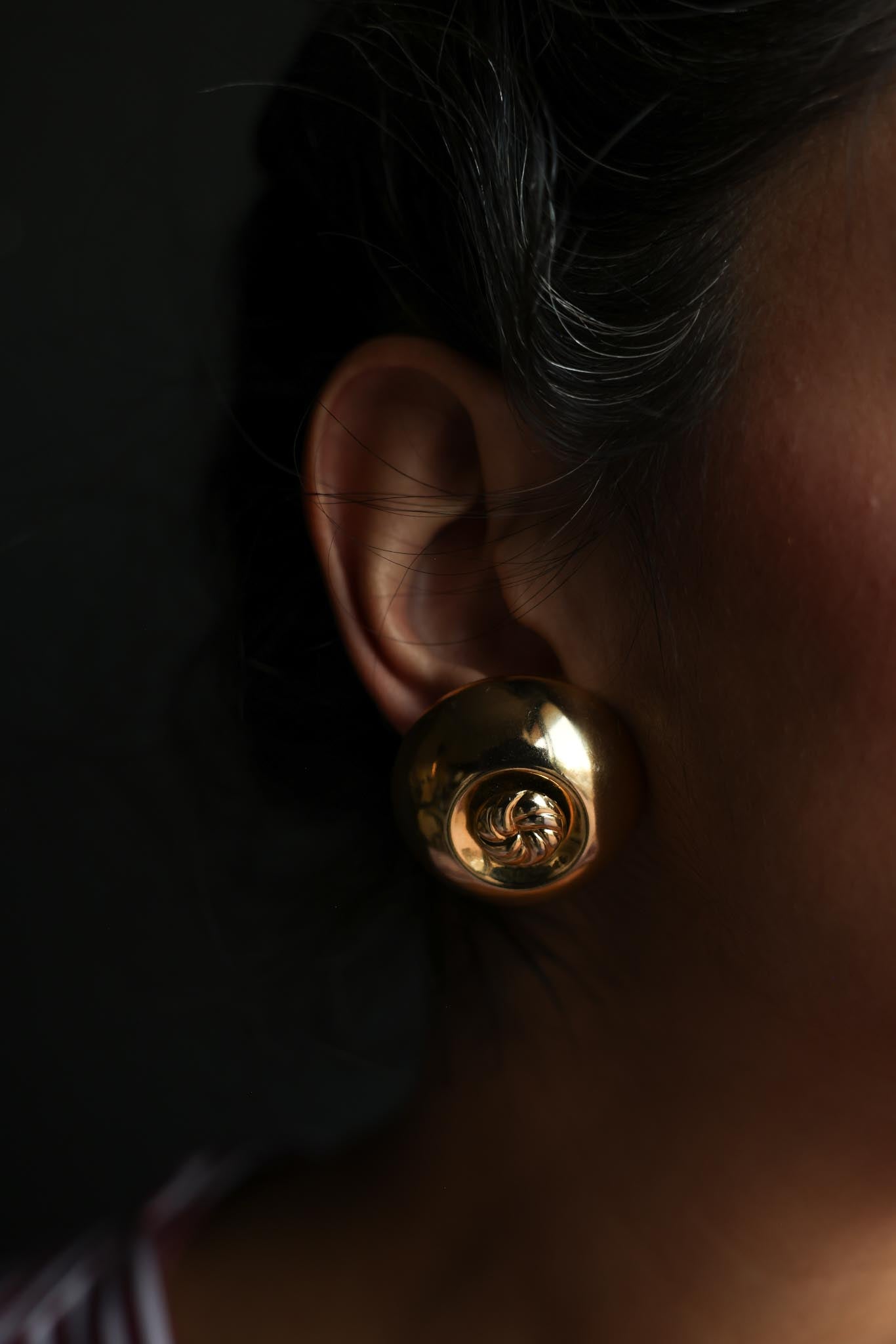 Round Gold Dome Clip-On Earrings