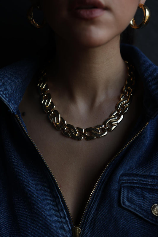 Bold Gold Chain Necklace|Vintage Baazaar 