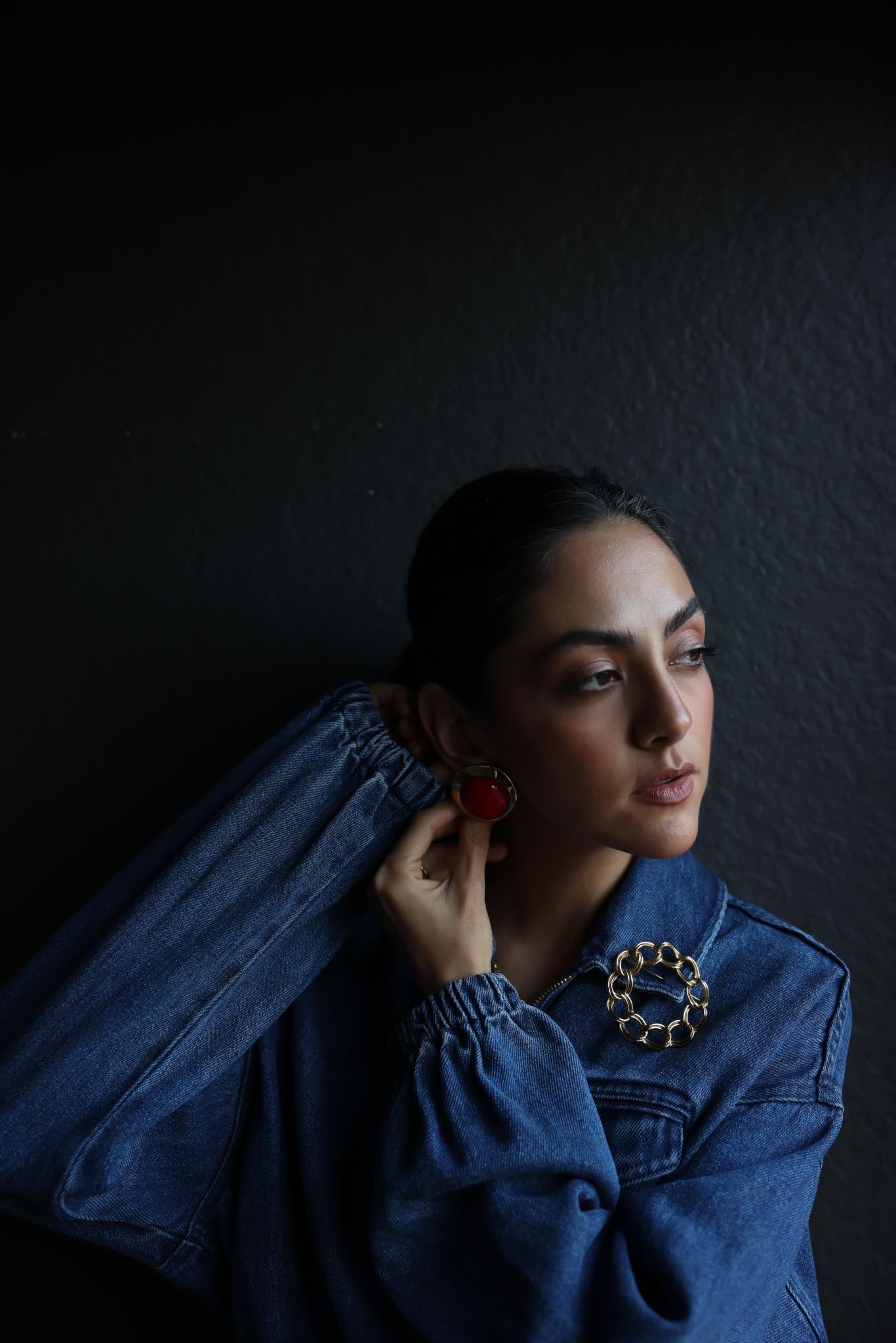 Gold & Red Statement Earrings|Vintage Baazaar 
