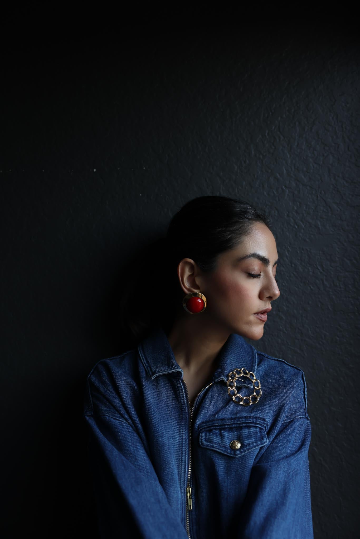 Gold & Red Statement Earrings|Vintage Baazaar 