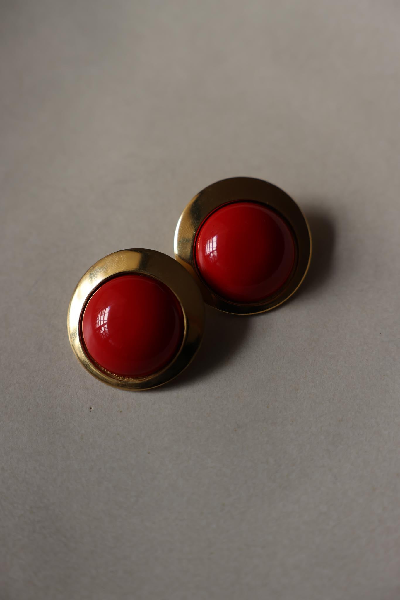 Gold & Red Statement Earrings|Vintage Baazaar 