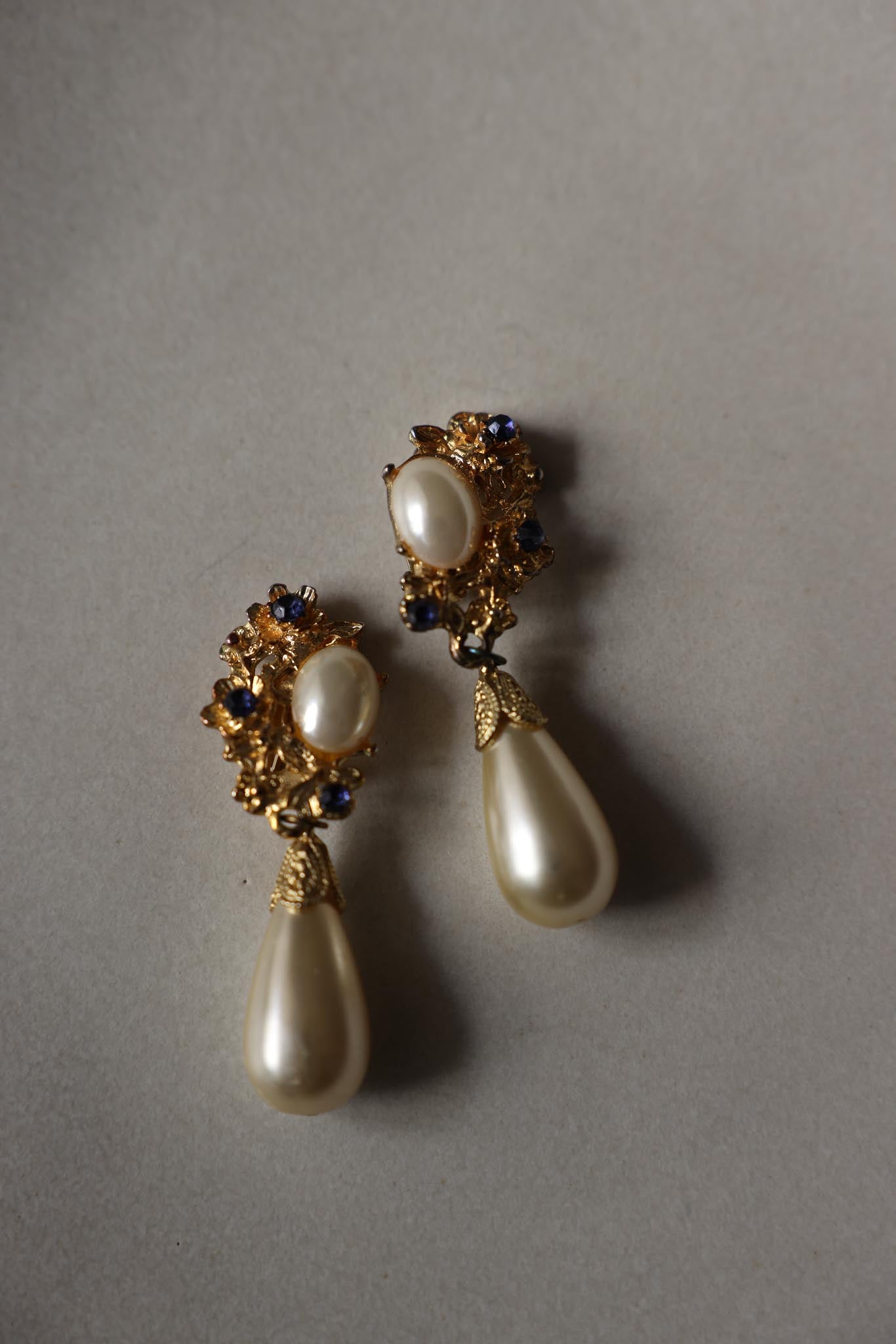 Golden Bloom Drop Earrings|Vintage Baazaar 