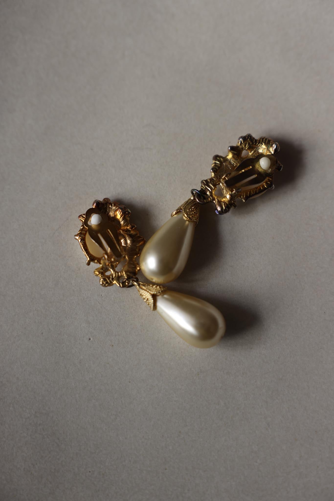 Golden Bloom Drop Earrings|Vintage Baazaar 