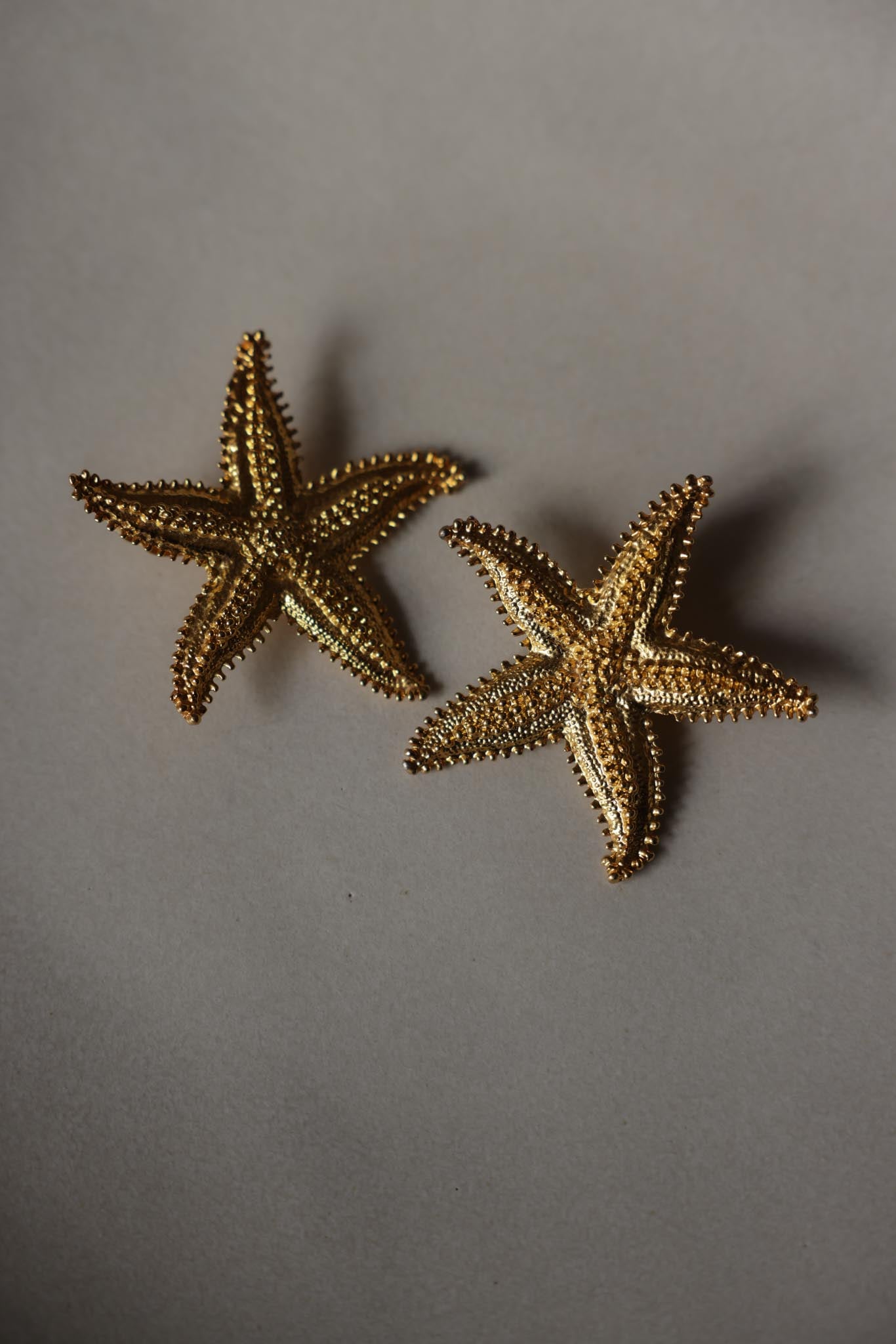 Golden Starfish Clip-On Earrings|Vintage Baazaar 