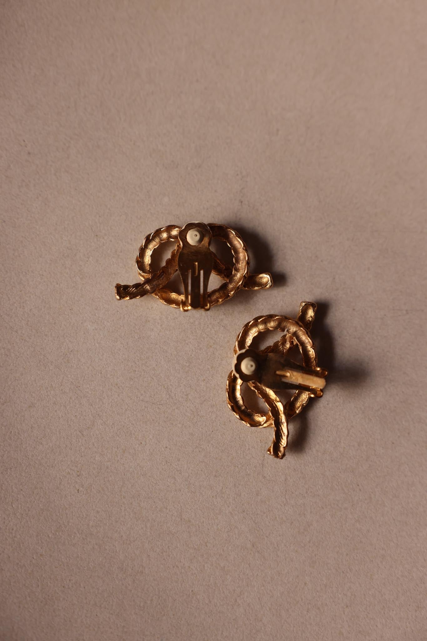 Gold-Tone Rope Knot Clip-On Earrings