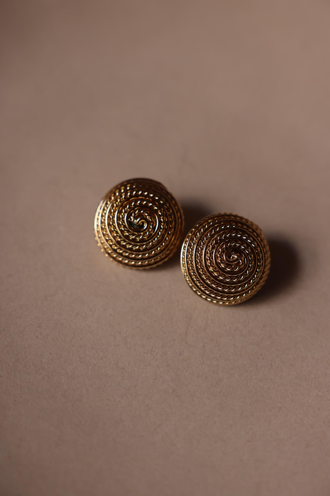Gold Spiral Clip-On Earrings