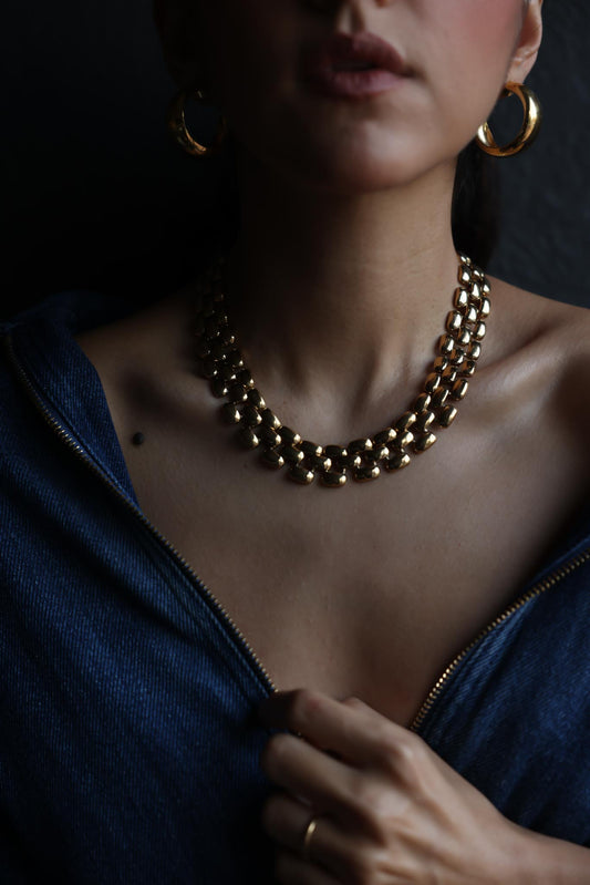 Golden Links Statement Necklace|Vintage Baazaar 