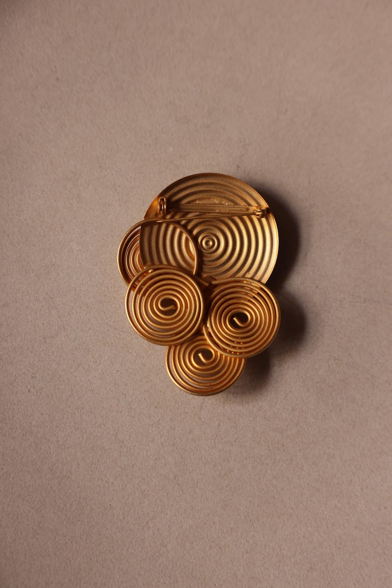 Matte Gold Spiral Brooch