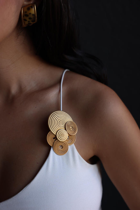 Matte Gold Spiral Brooch