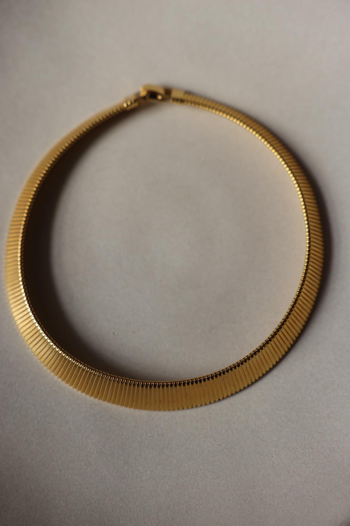 Gold-Tone Omega Chain Necklace|Vintage Baazaar 