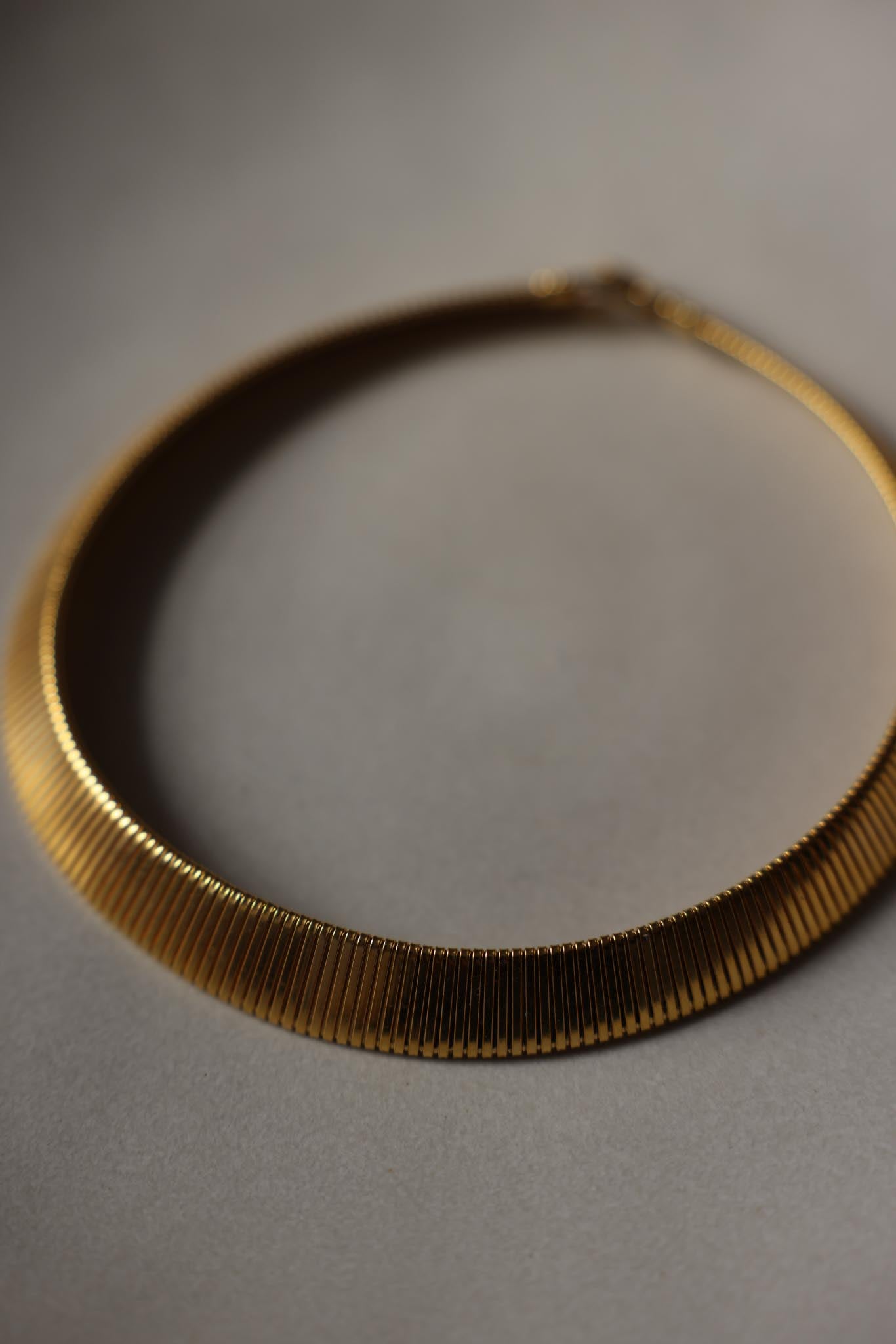 Gold-Tone Omega Chain Necklace|Vintage Baazaar 