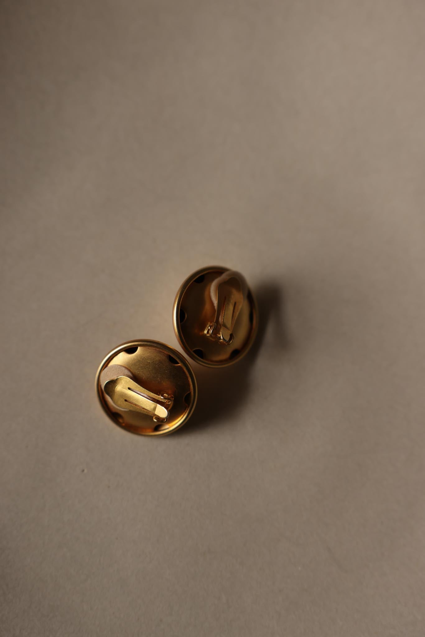 Matte Gold Clip-On Earrings with Faux Pearl Center|Vintage Baazaar 