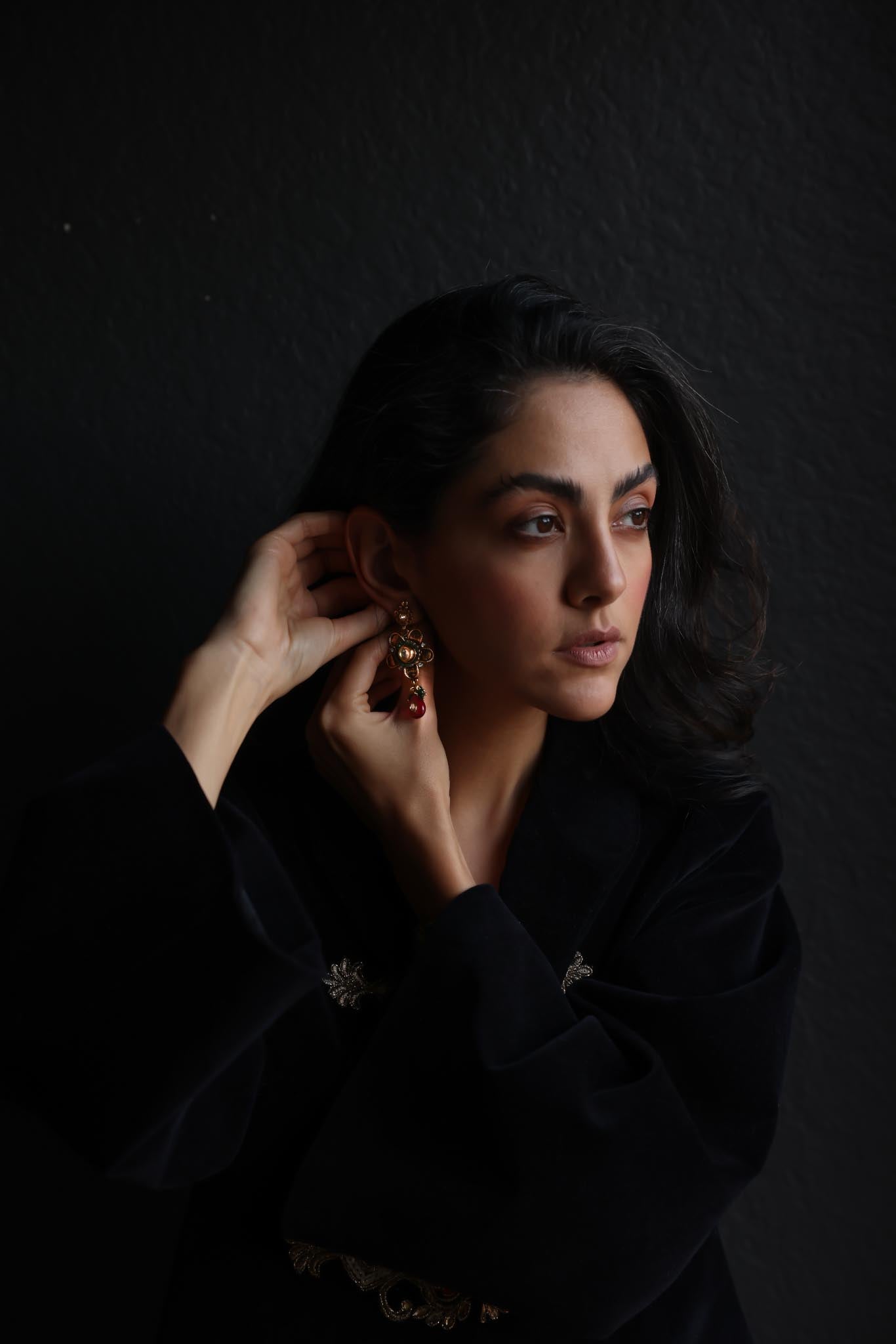 Golden Bloom Drop Earrings|Vintage Baazaar 
