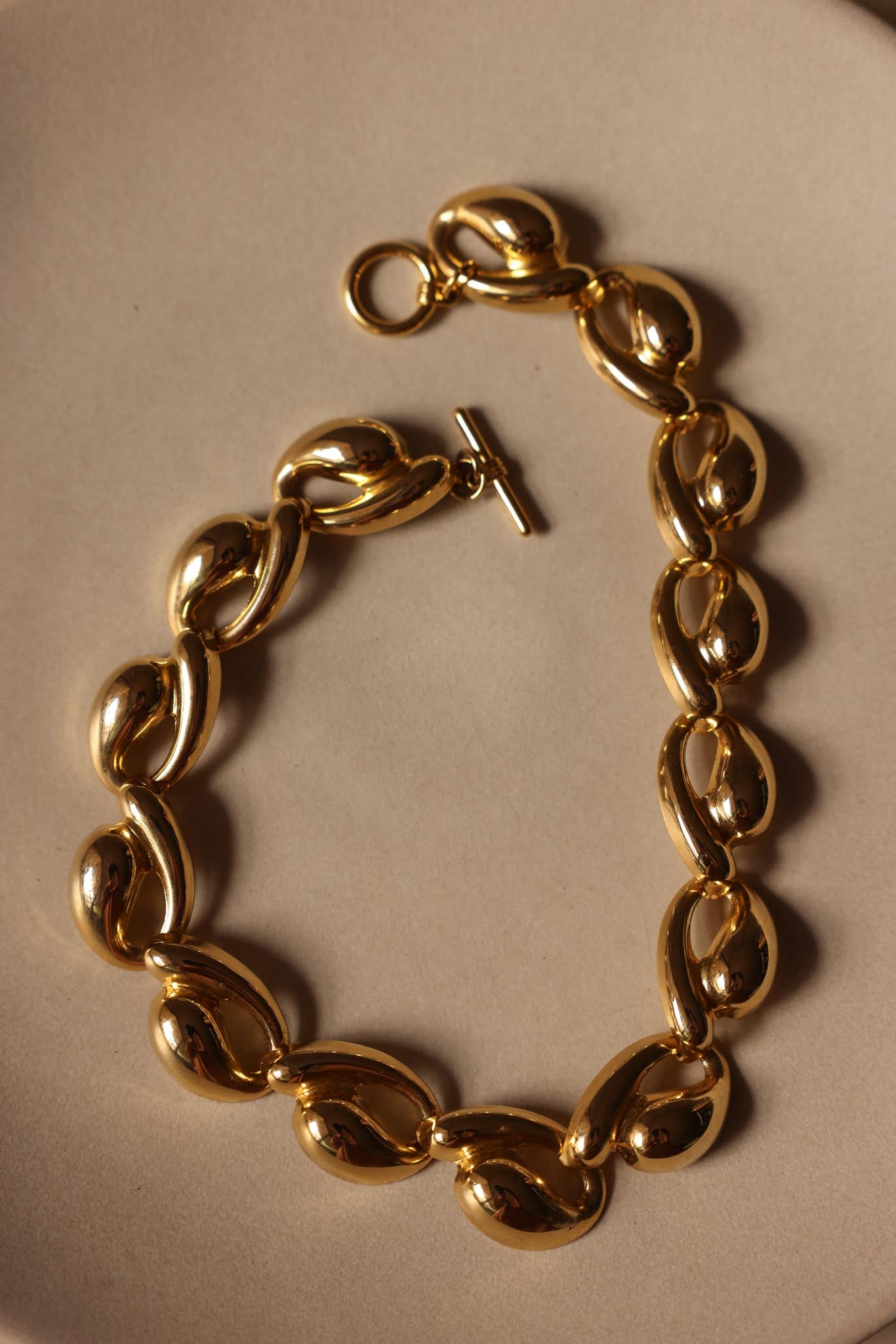 Gold-Tone Sculpted Link Necklace