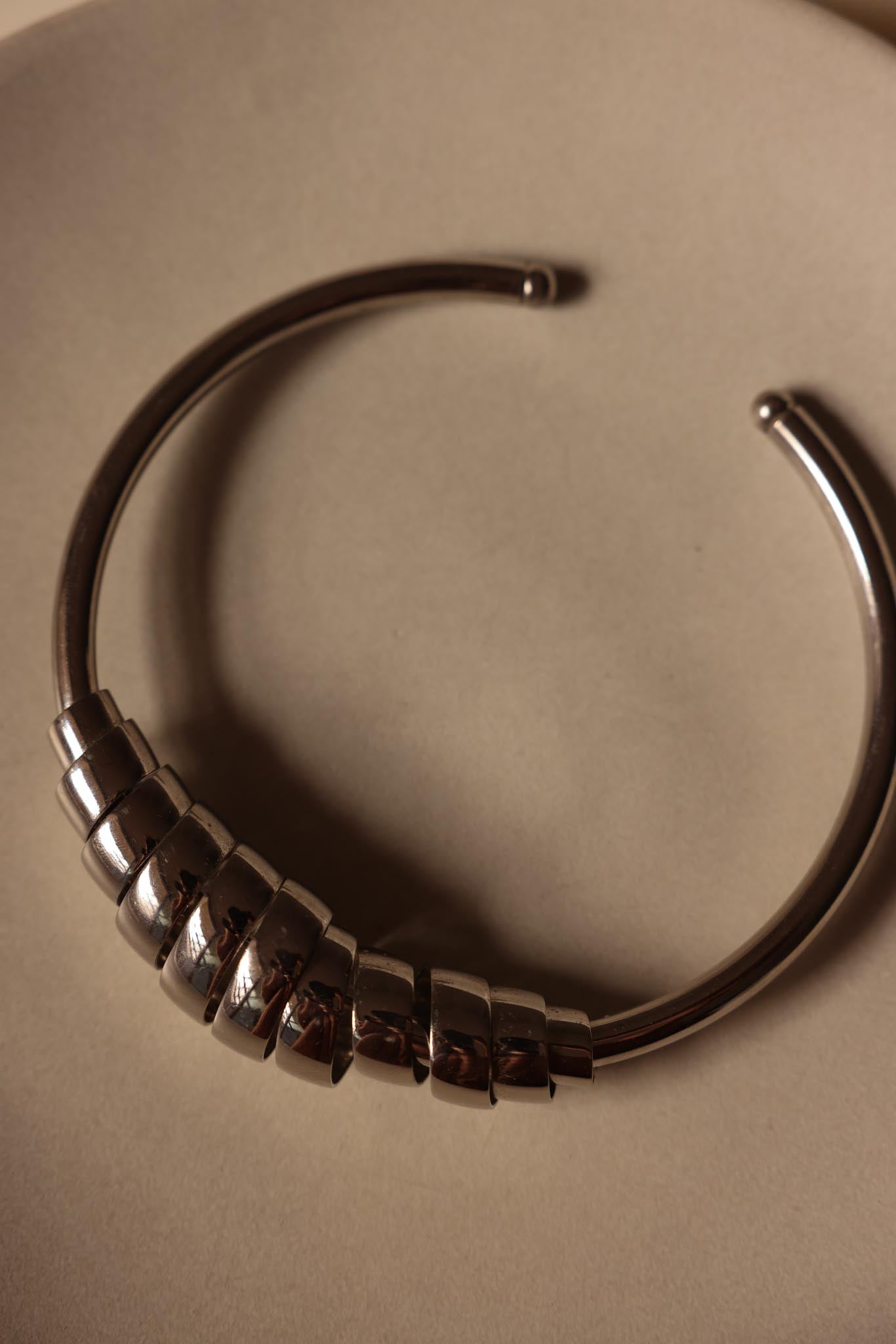 Silver-Tone Sculptural Collar Necklace