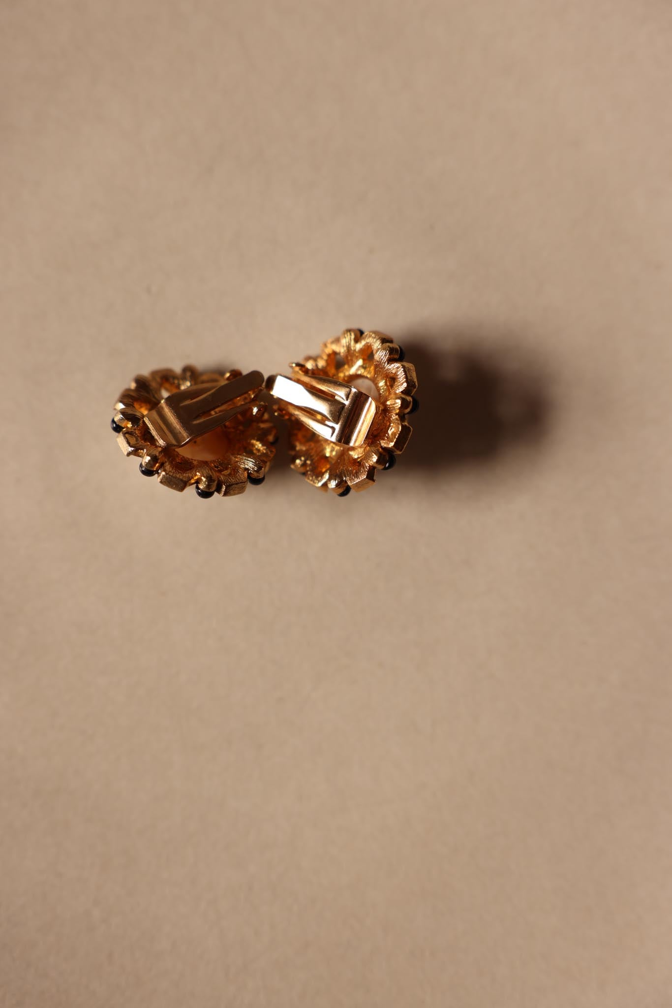 Gold-Tone Faux Pearl and Rhinestone Clip-On Earrings