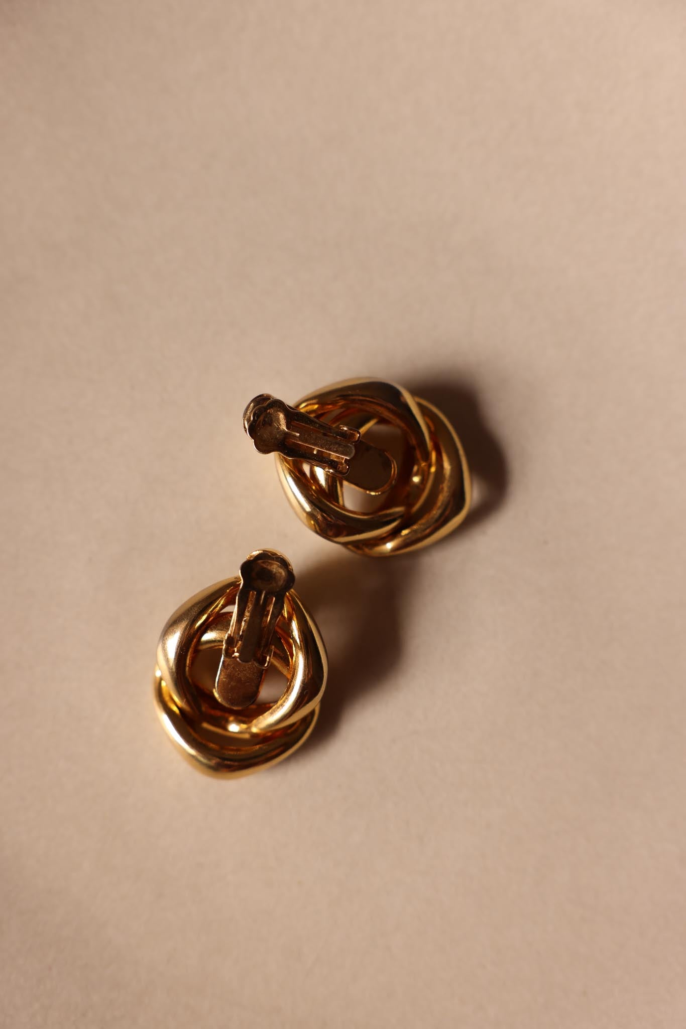 Gold-Tone Sculptural Knot Clip-On Earrings