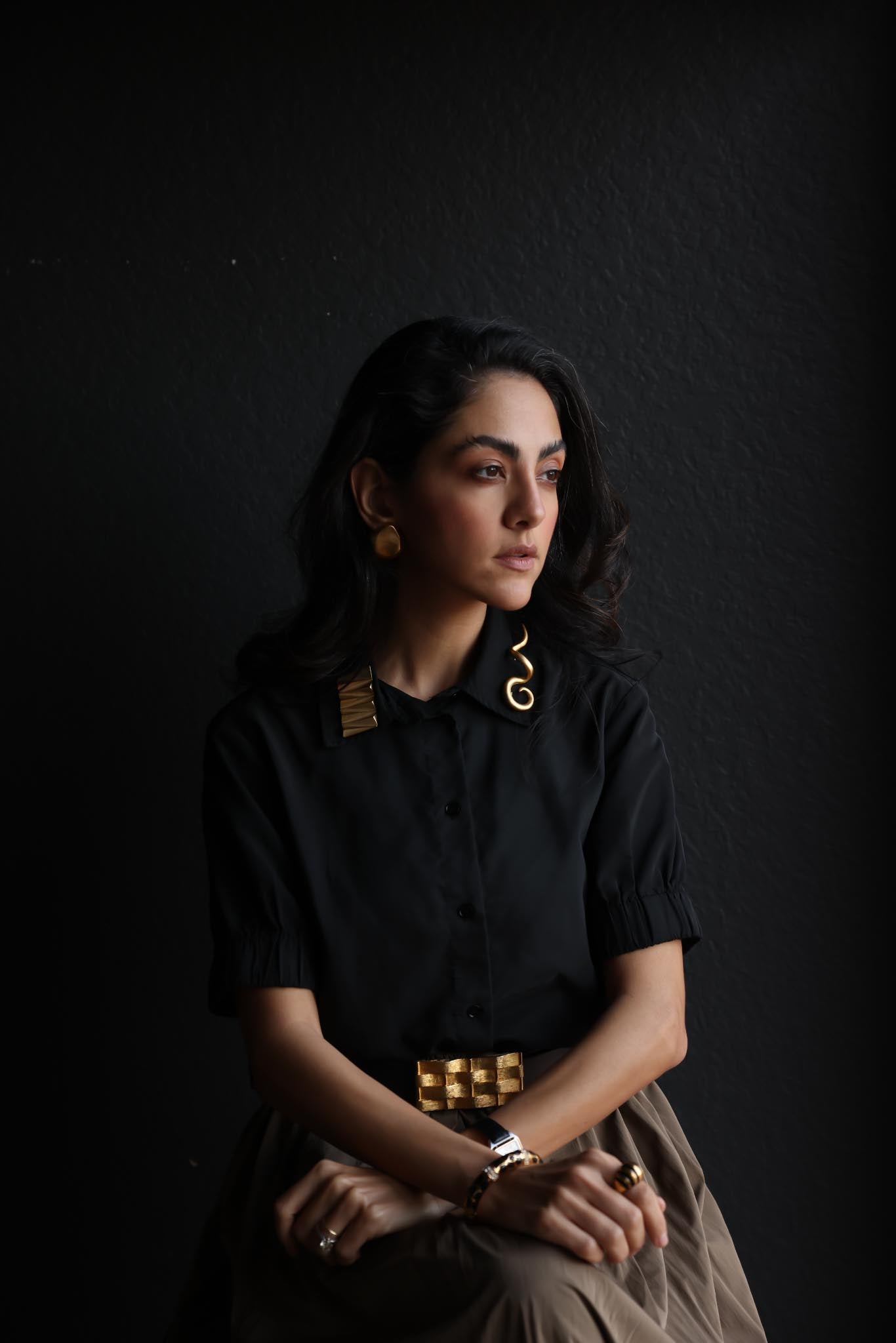 Golden Ripple Clip-On Earrings|Vintage Baazaar 