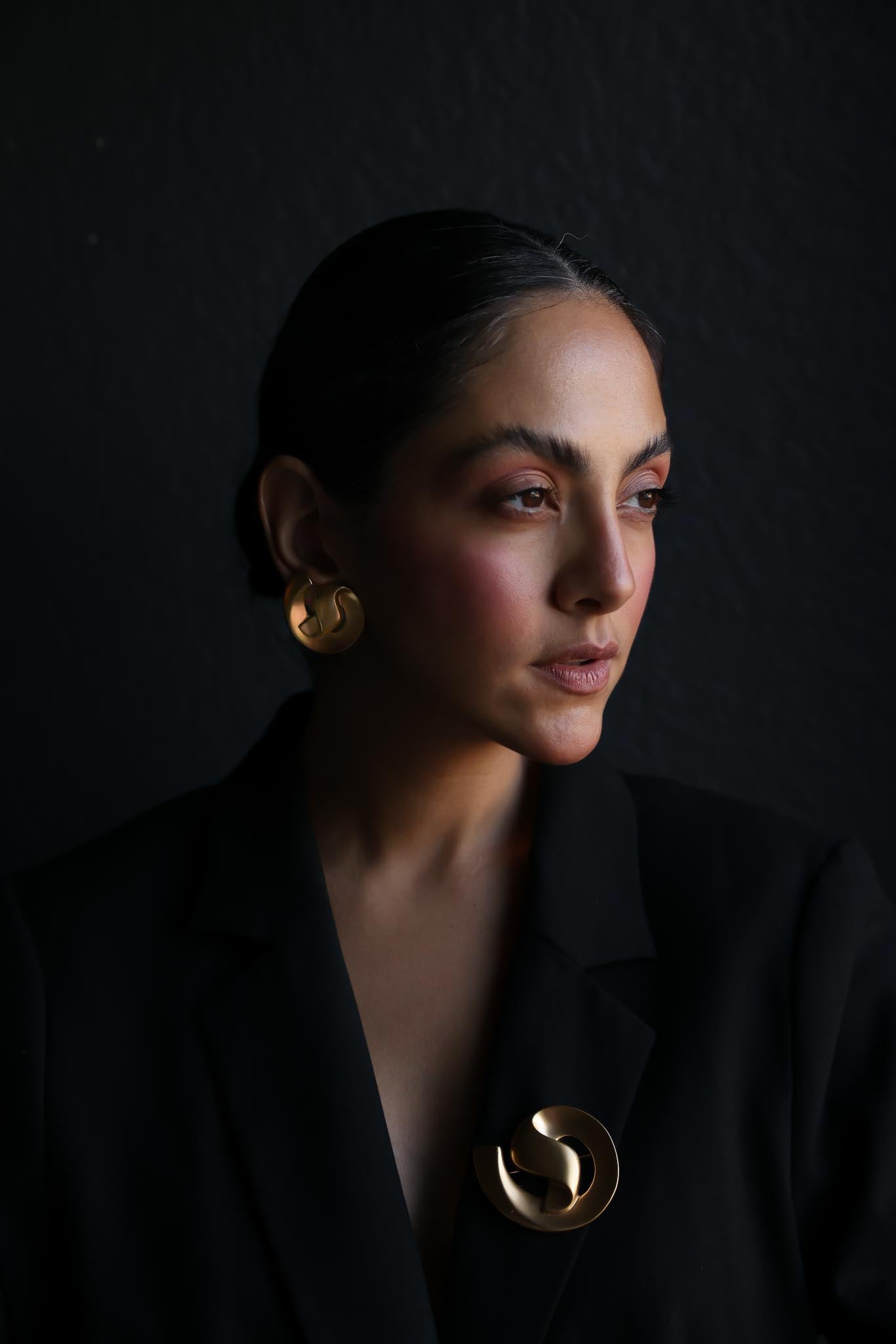 Matte Gold Sculptural Swirl Earrings