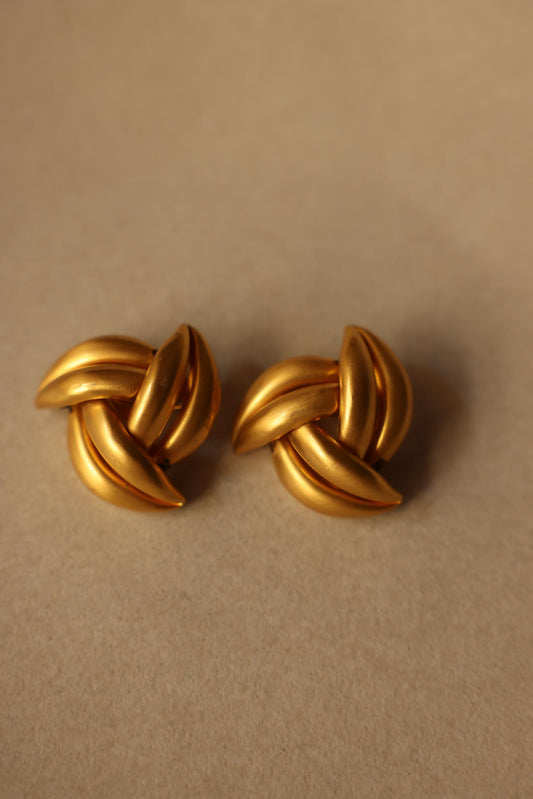 Knotted Dome Clip-On Earrings|Vintage Baazaar 