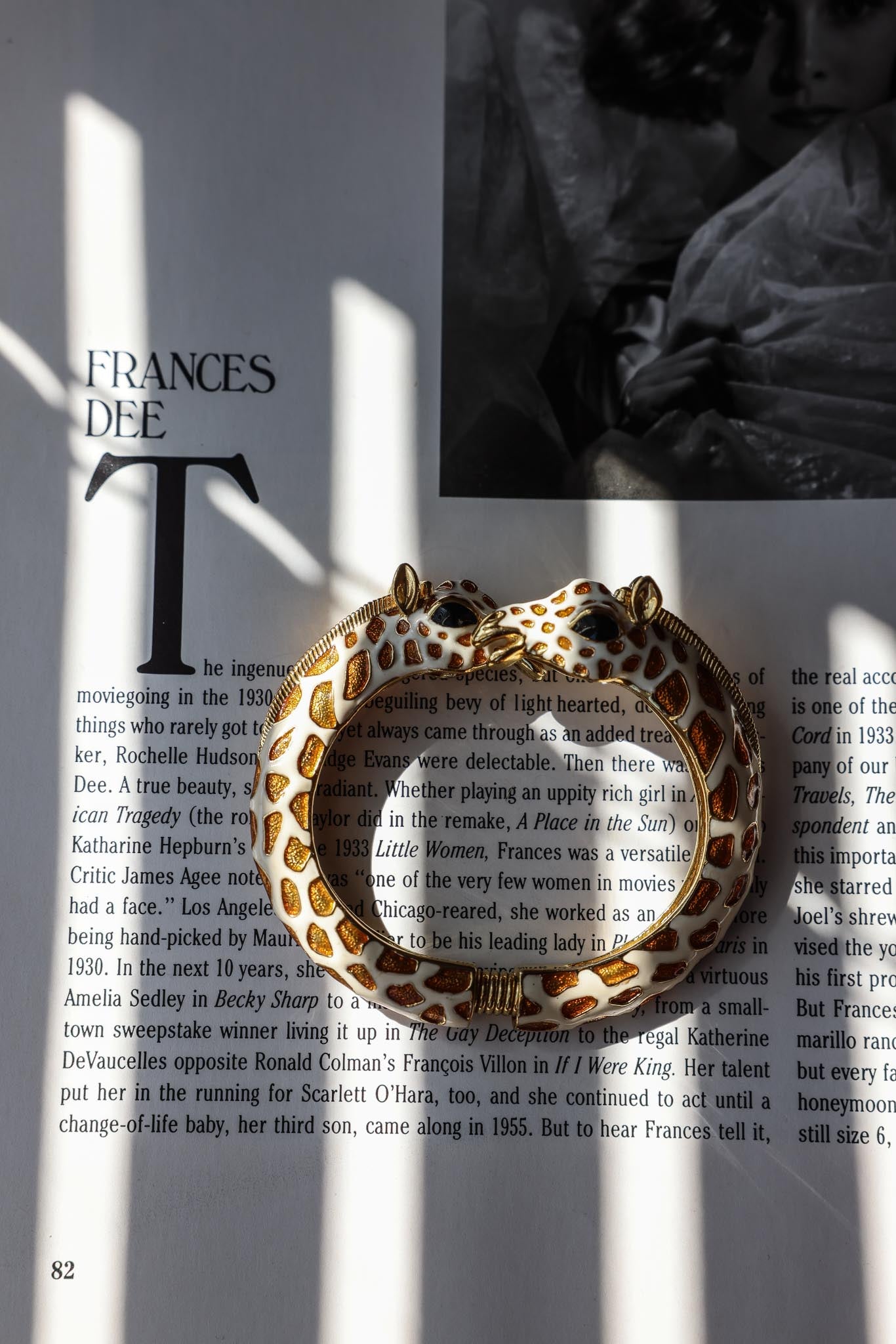 KJL Gold Plated Signed Giraffe Bangle Bracelet|Vintage Baazaar 