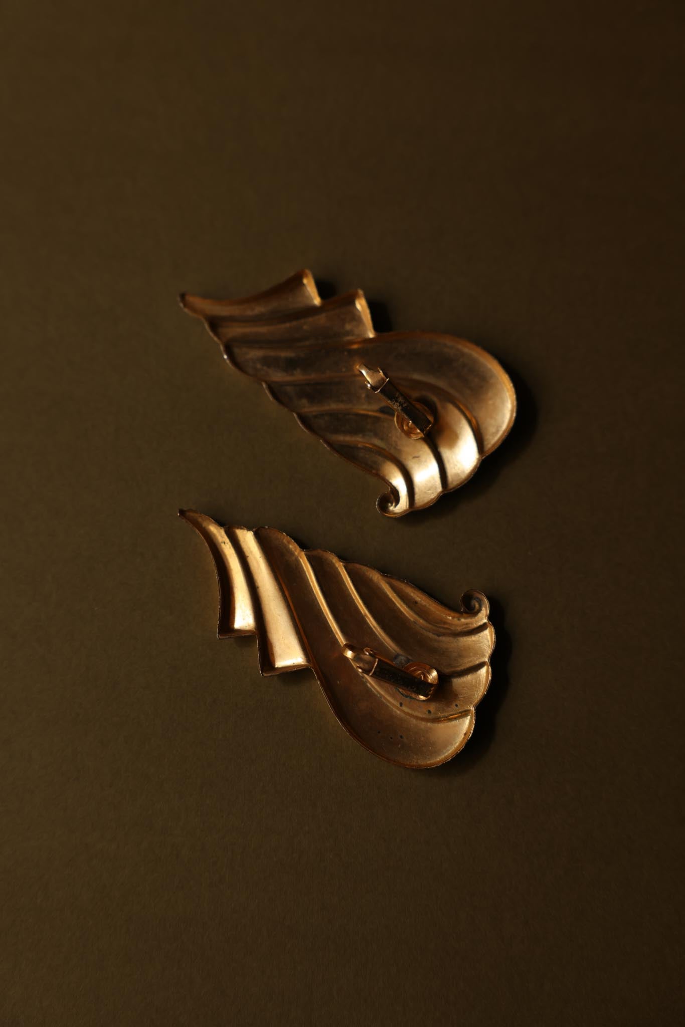 Matte Gold Wing Clip-On Earrings|Vintage Baazaar 