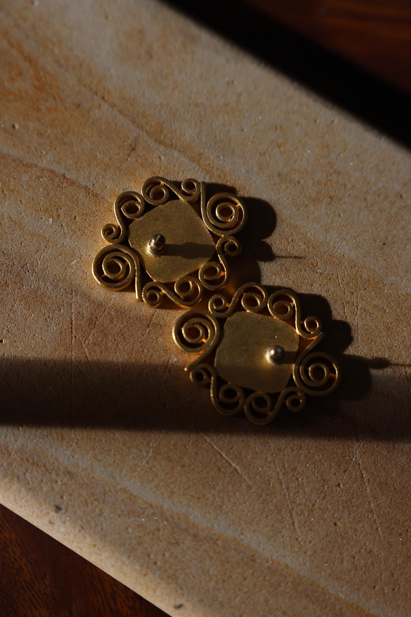 Golden Vine Enamel Earrings|Vintage Baazaar 