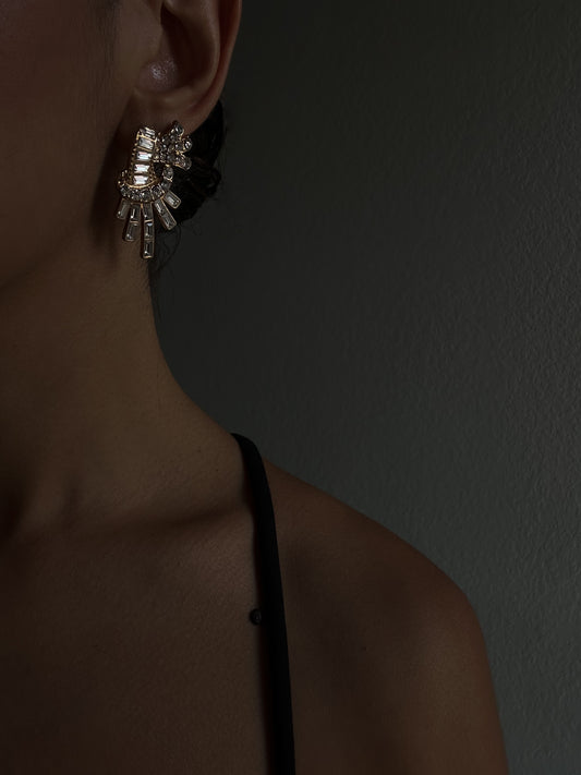 Crystal Burst Earrings|Vintage Baazaar 