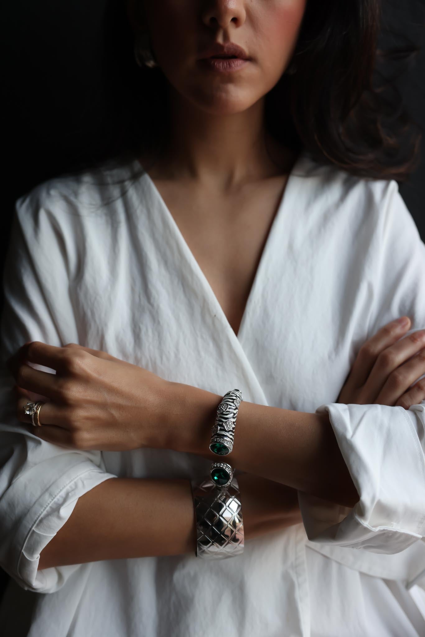 Zebra Elegance Rhinestone Bracelet|Vintage Baazaar 
