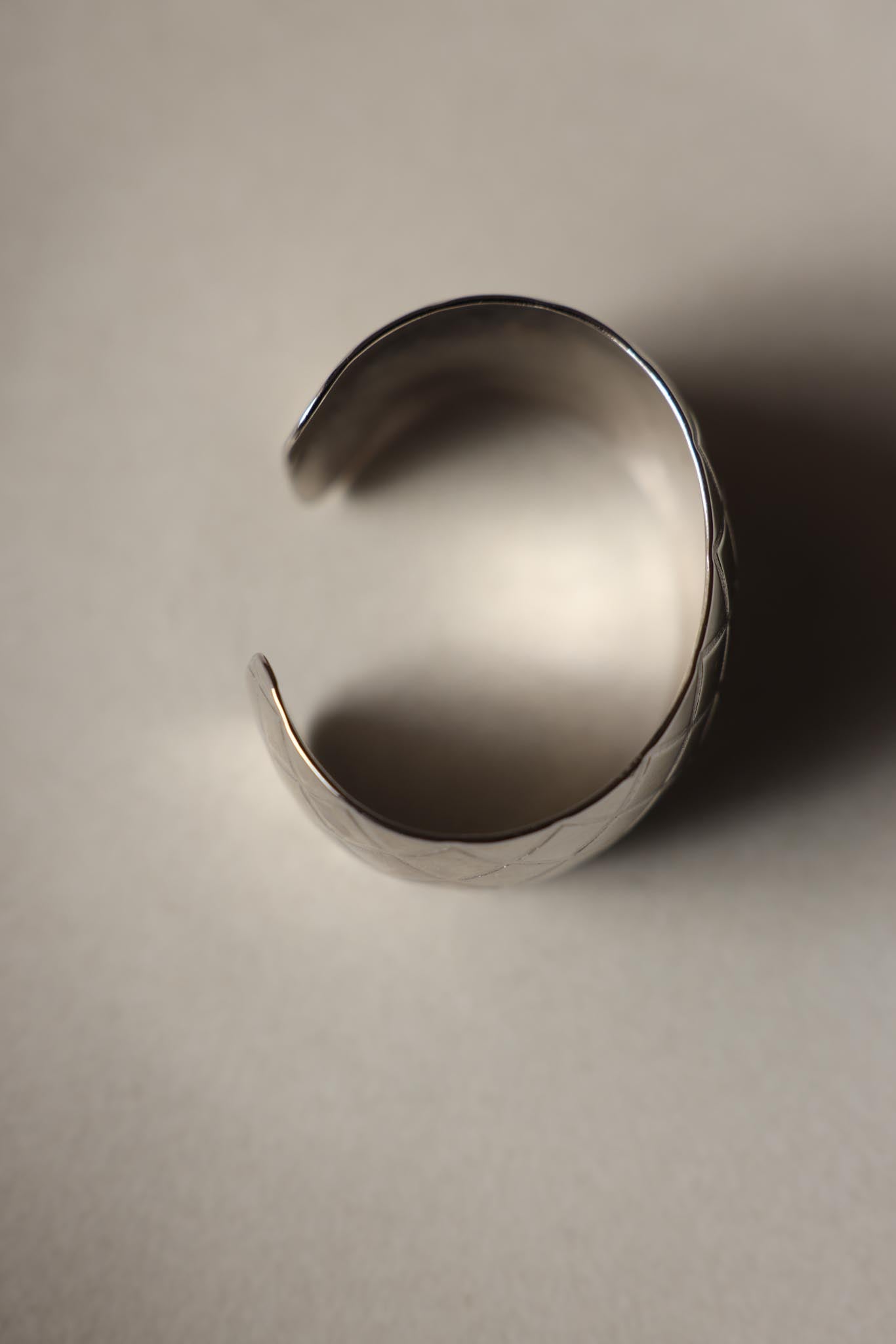 Silver-Plated Quilted Cuff Bracelet|Vintage Baazaar 