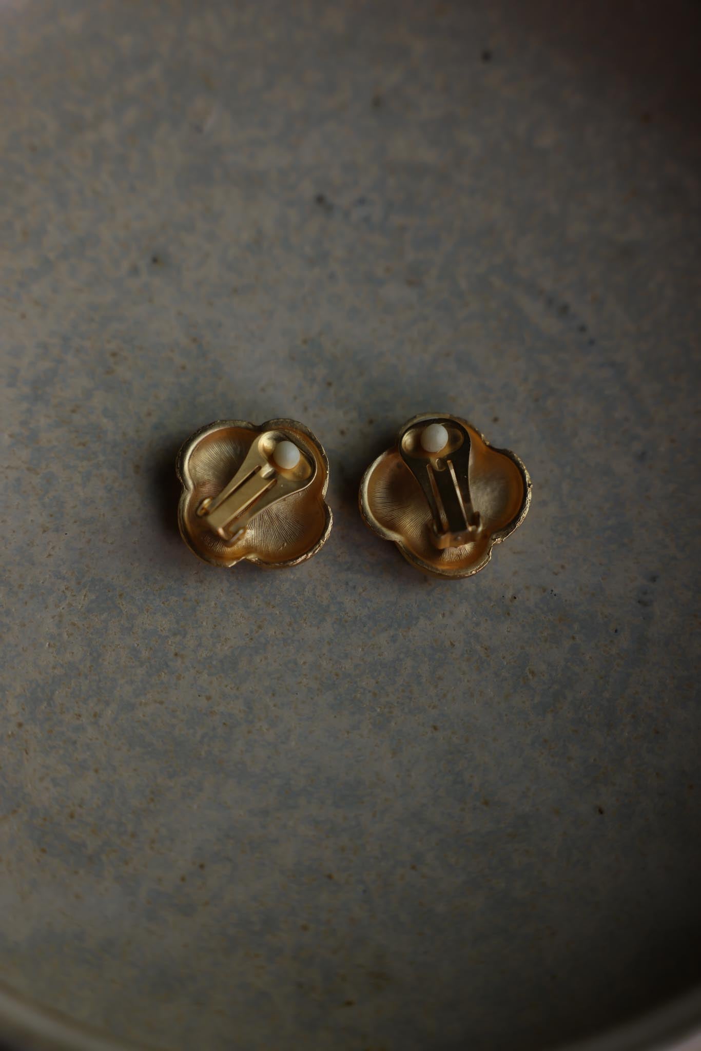 Brushed Gold Clip-On Earrings with Swirl Design