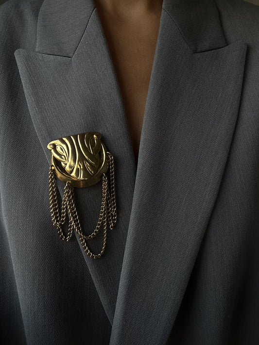 Gilded Drape Brooch|Vintage Baazaar 
