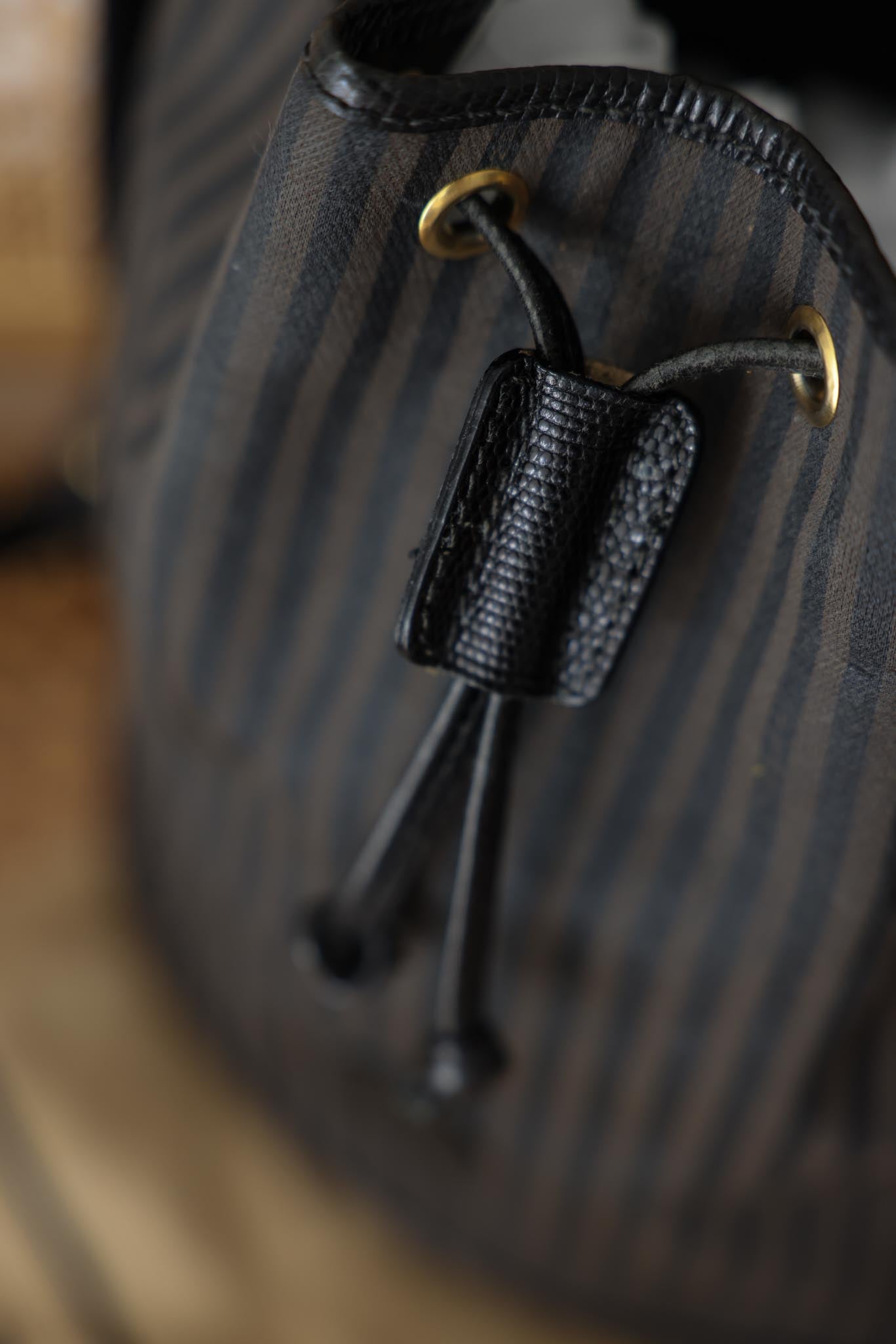 Vintage Fendi Striped Bucket Bag|Vintage Baazaar 
