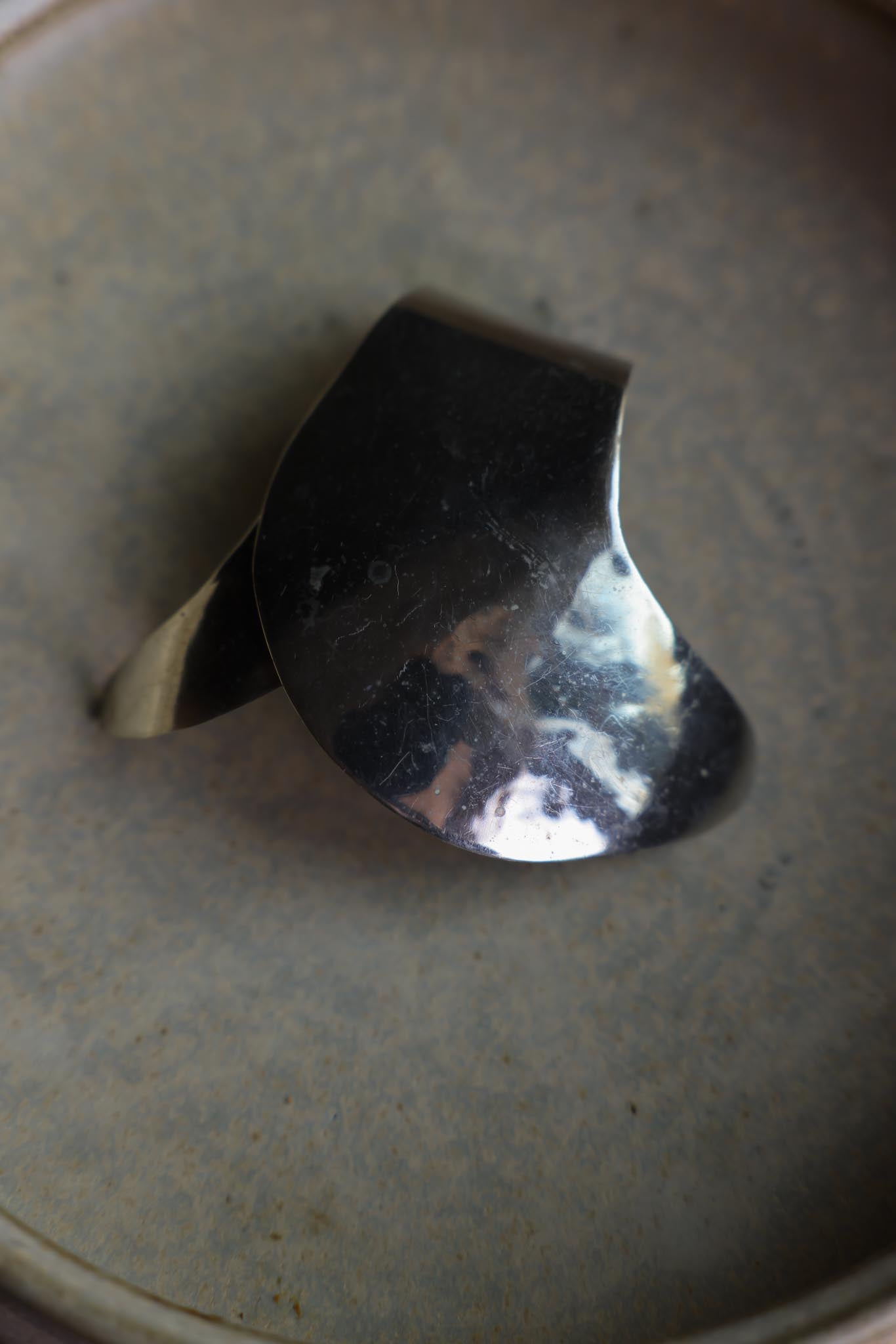 Sculptural Silver-Tone Abstract Brooch