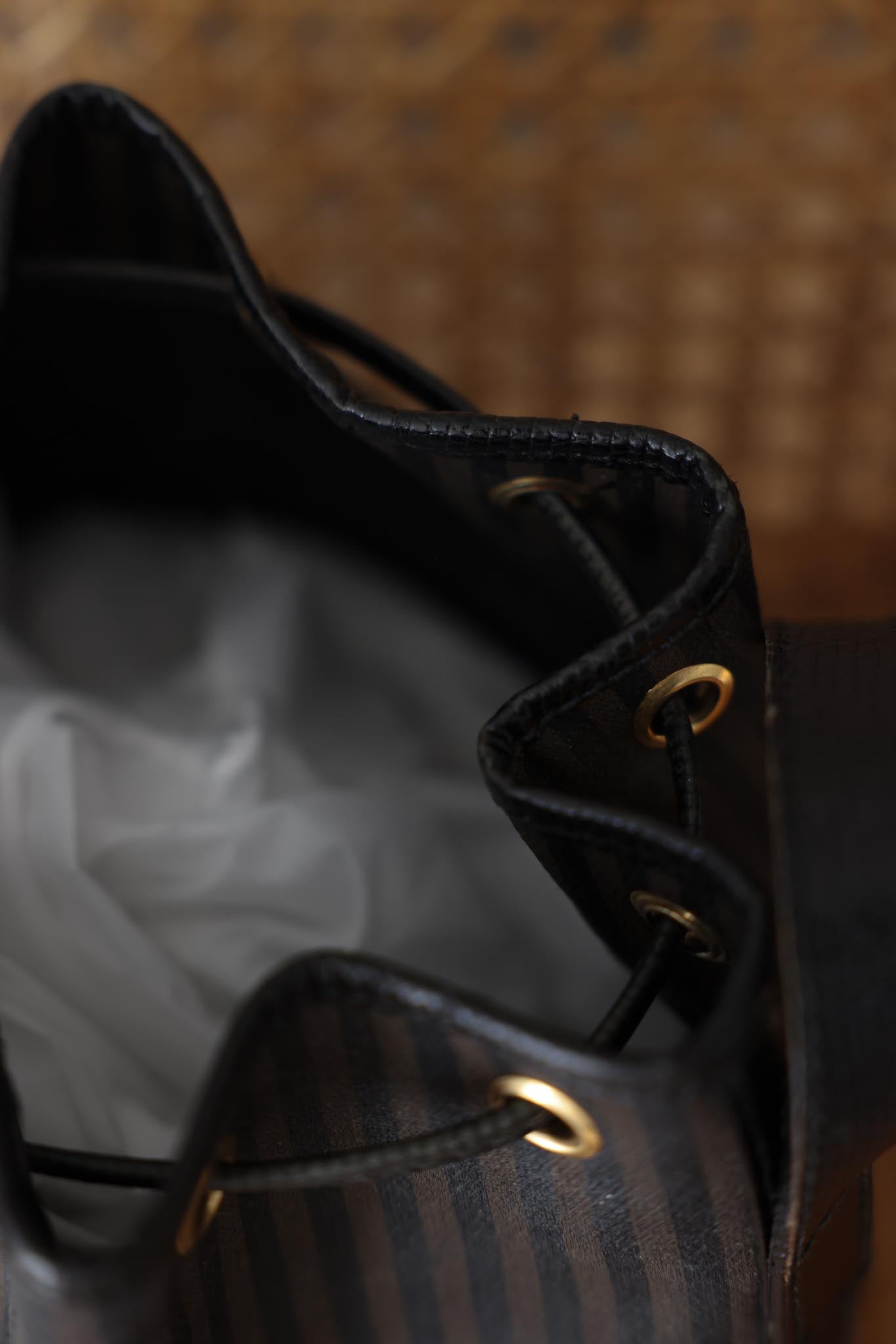 Vintage Fendi Striped Bucket Bag|Vintage Baazaar 