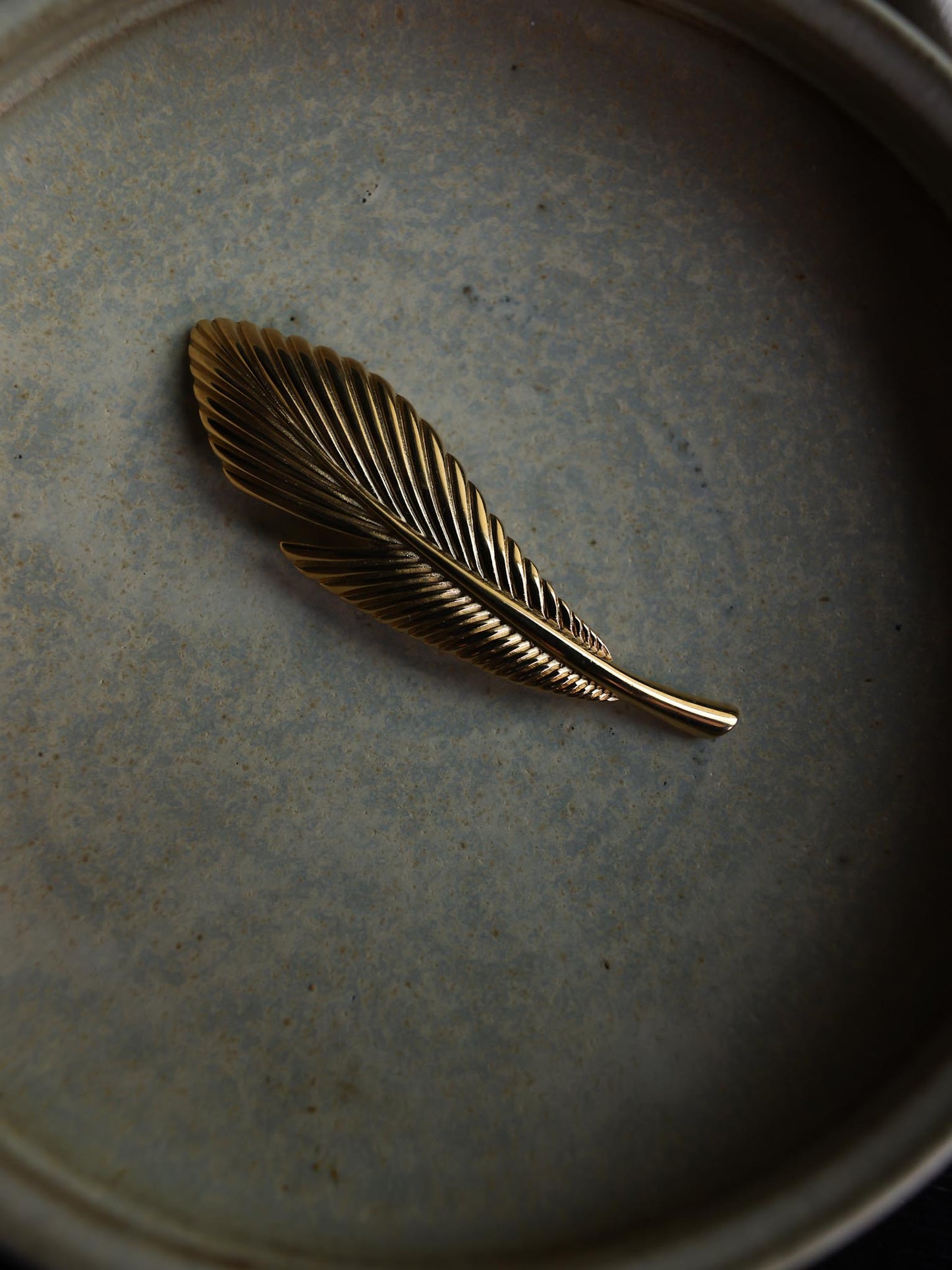 Gold-Tone Feather Brooch