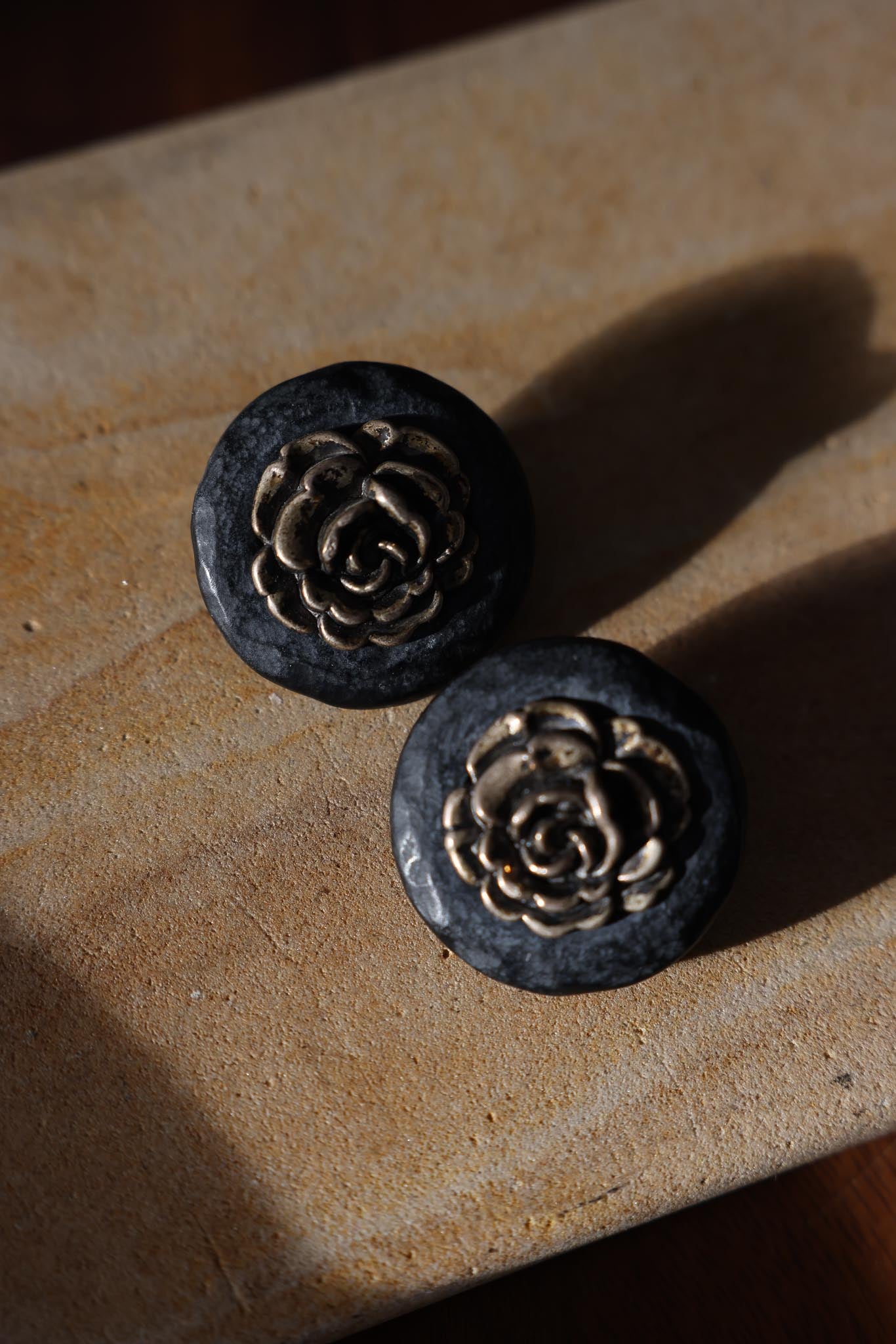 Midnight Rose Earrings|Vintage Baazaar 