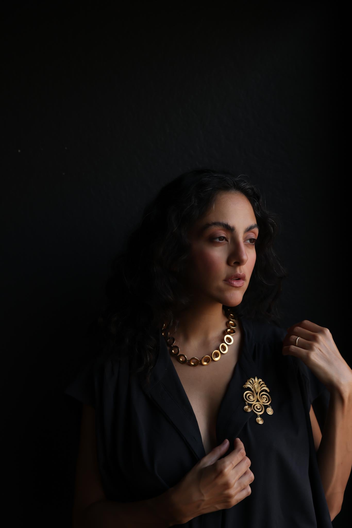 Coro Gold-Tone Spiral Drop Brooch|Vintage Baazaar 