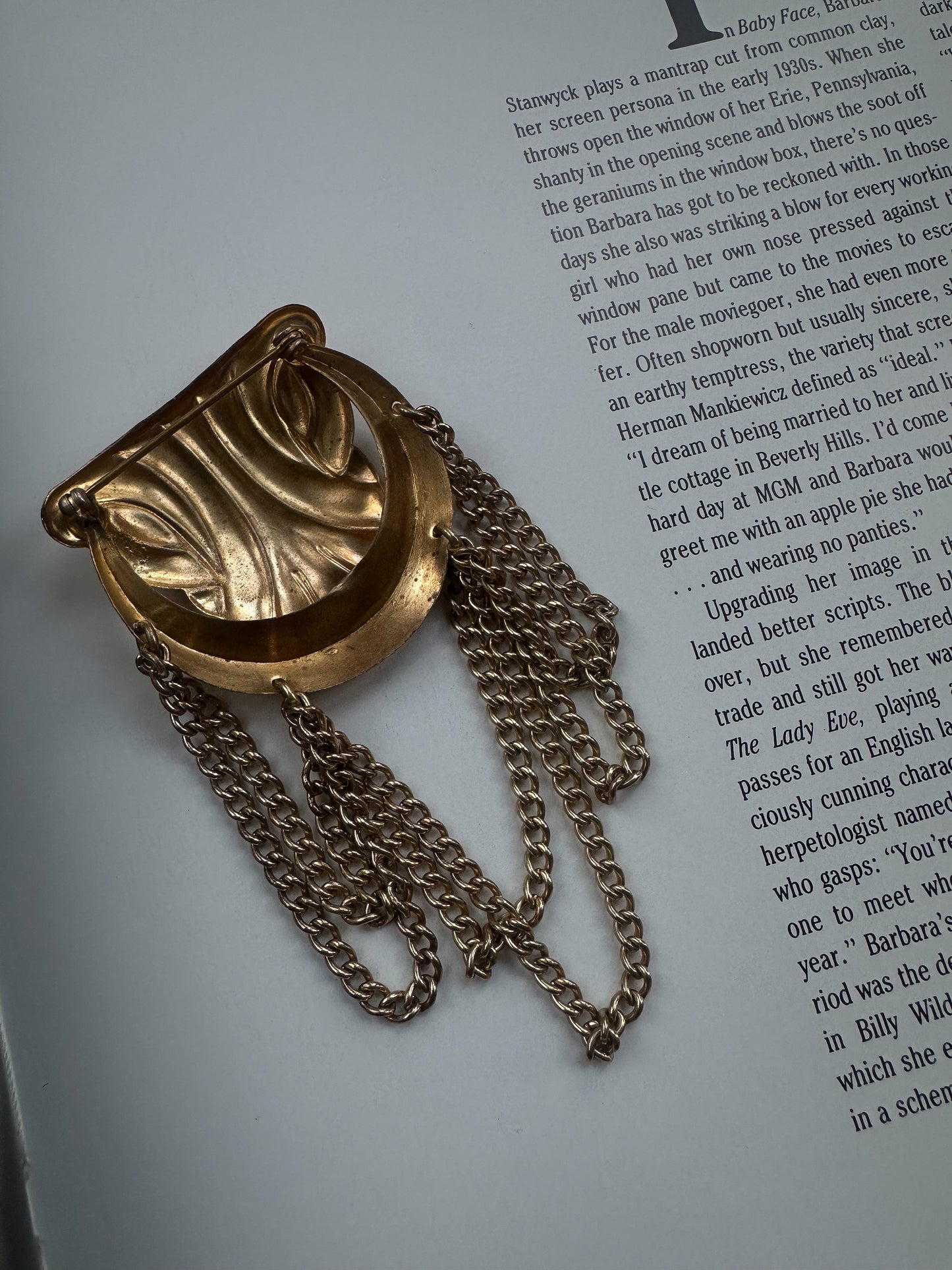 Gilded Drape Brooch|Vintage Baazaar 