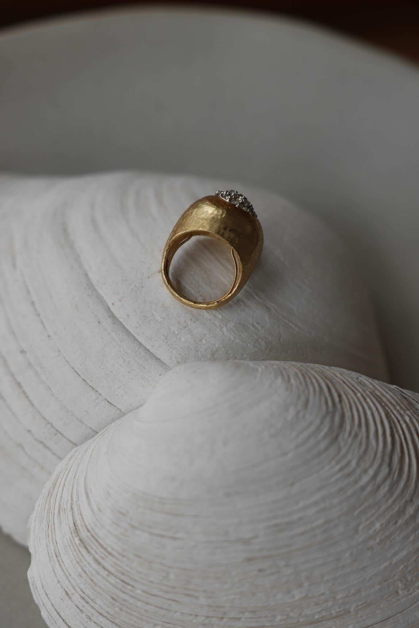 Napier Gold-Plated Rhinestone Ring|Vintage Baazaar 
