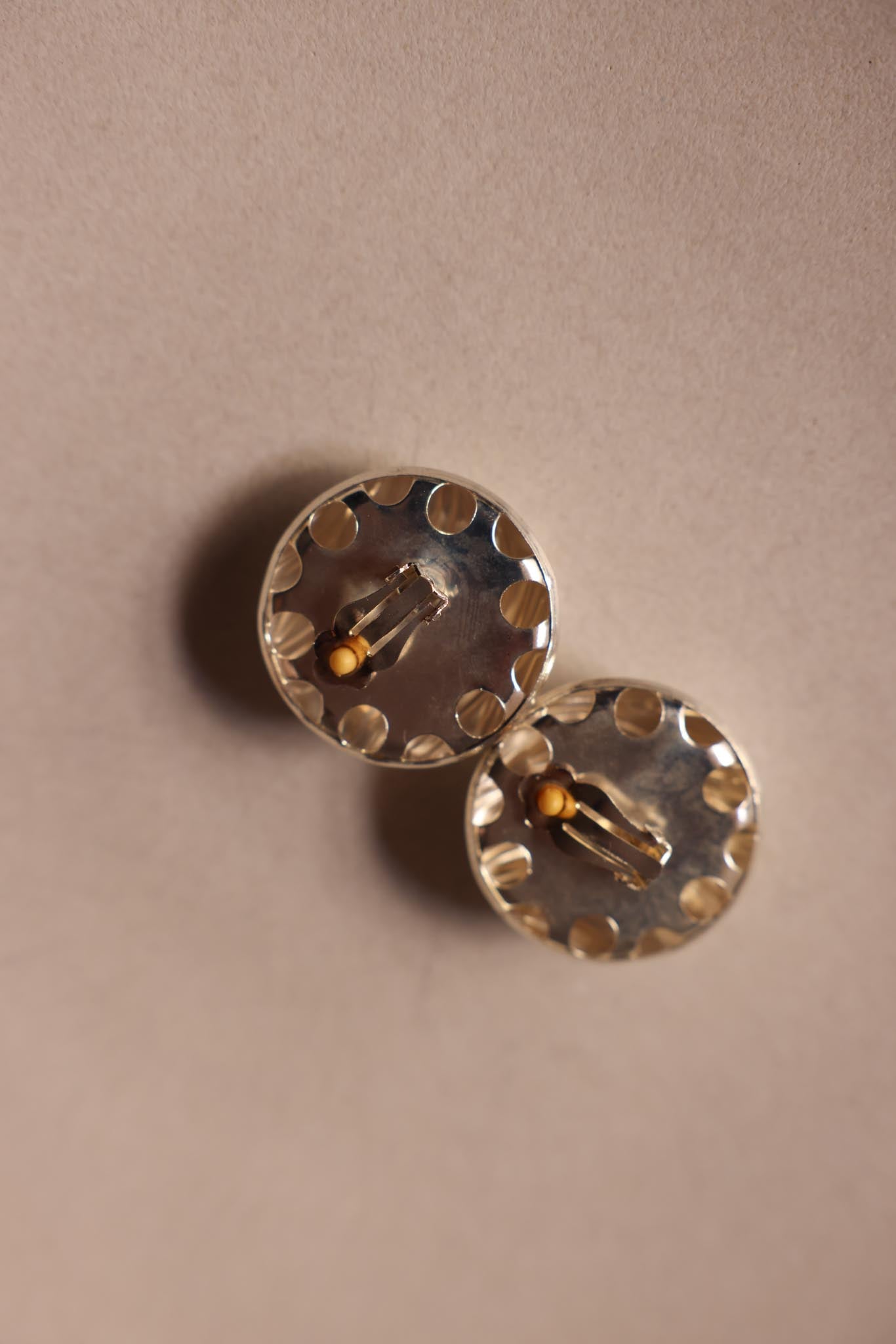 Silver-Tone Textured Round Clip-On Earrings