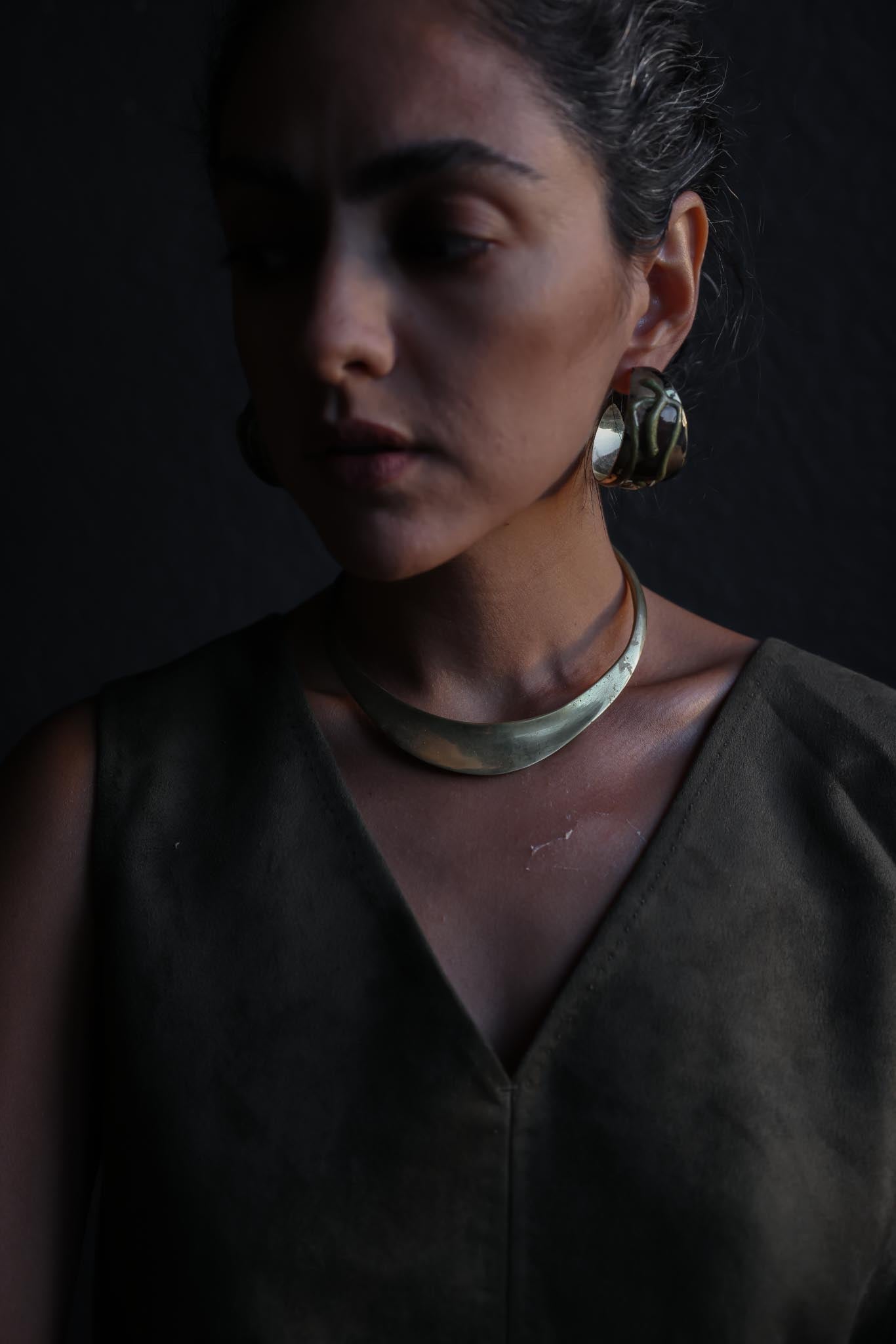 Brass Collar Necklace|Vintage Baazaar 