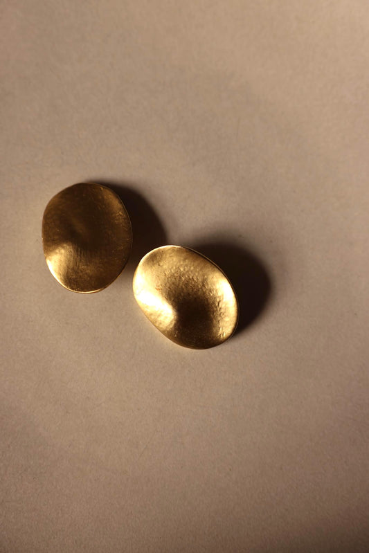Matte Gold Sculptural Clip-On Earrings